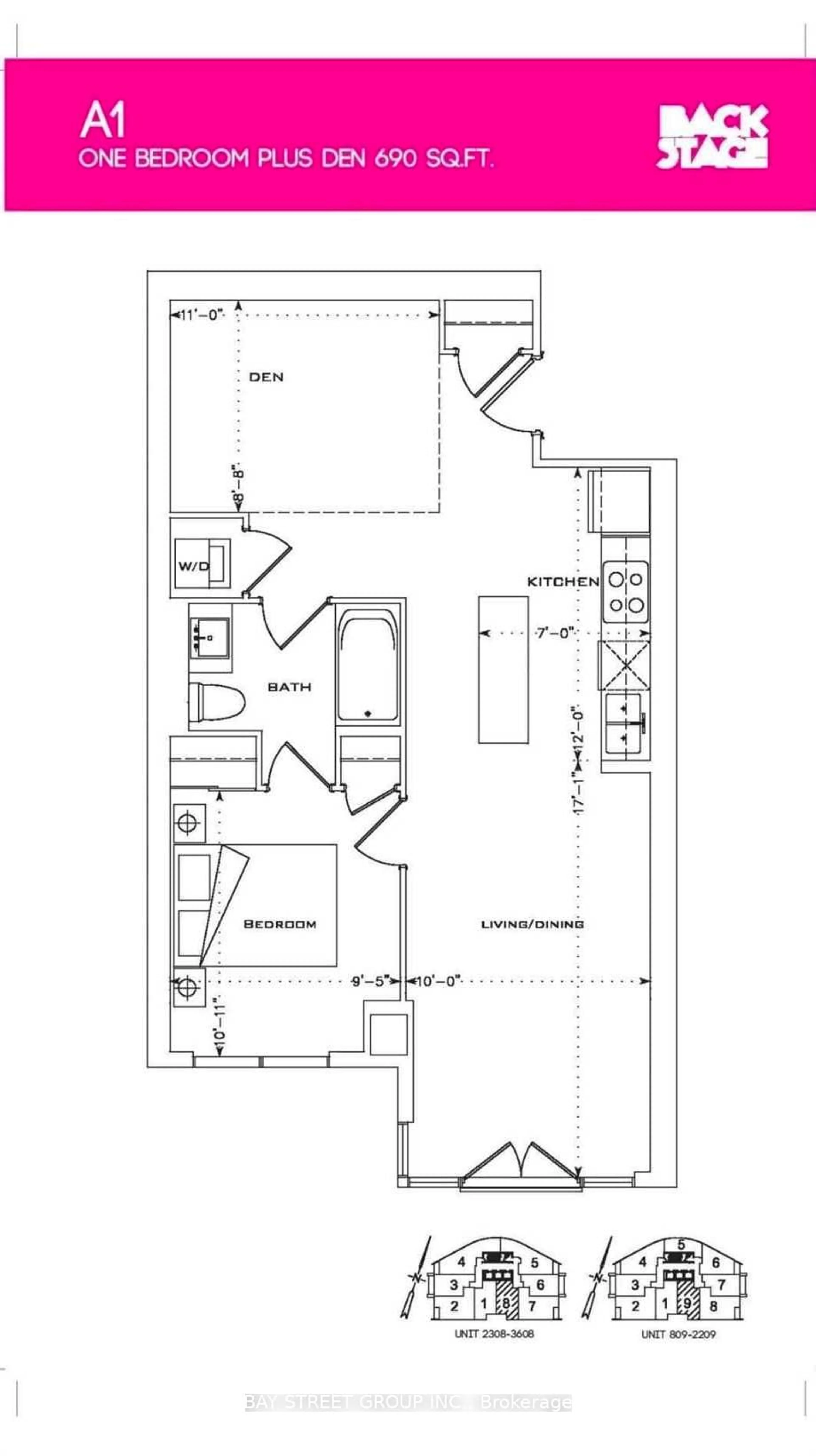 Floor plan for 1 The Esplanade N/A #2709, Toronto Ontario M5E 0A8