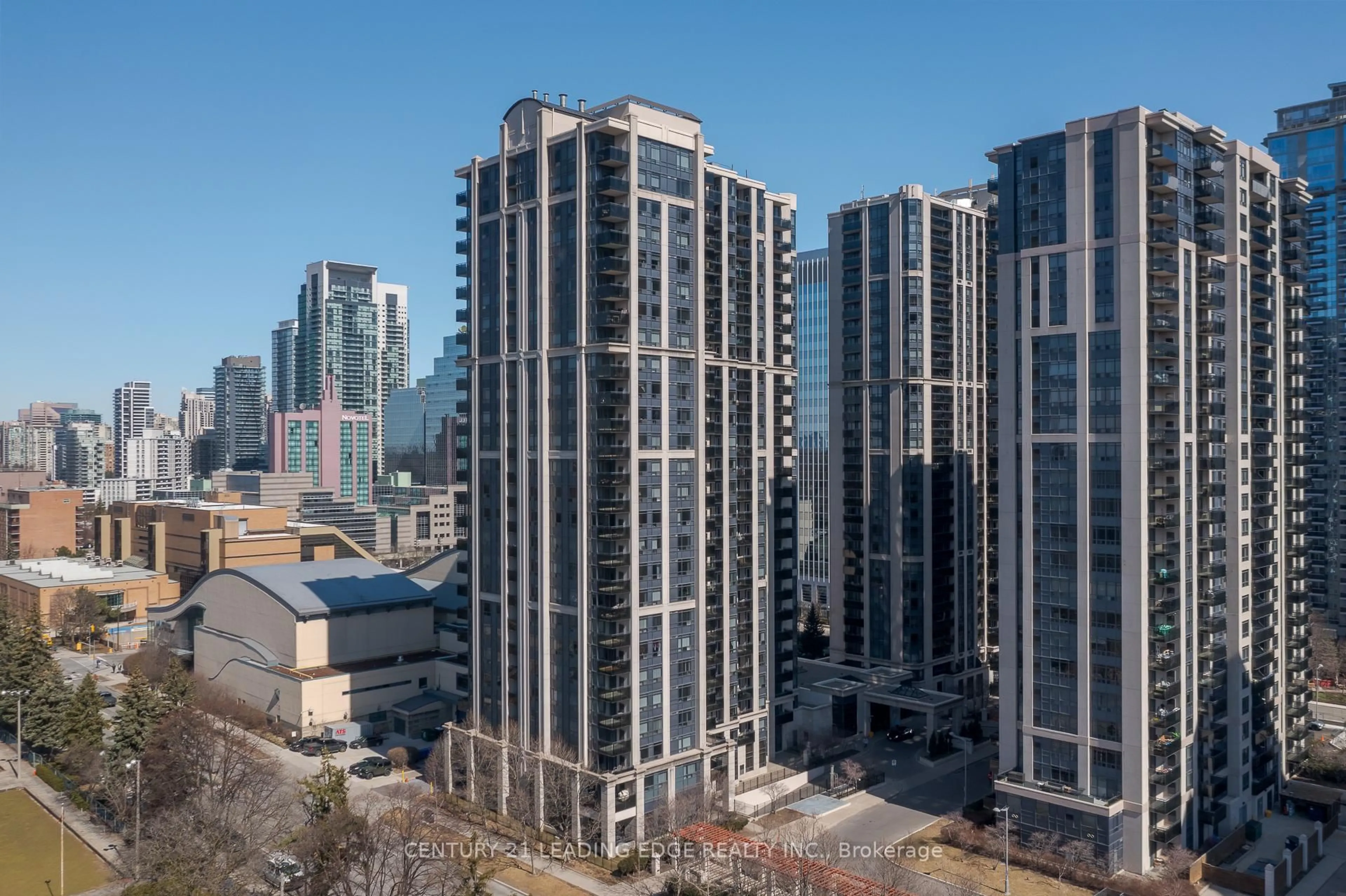 A pic from outside/outdoor area/front of a property/back of a property/a pic from drone, city buildings view from balcony for 153 BEECROFT Rd #1502, Toronto Ontario M2N 7C5