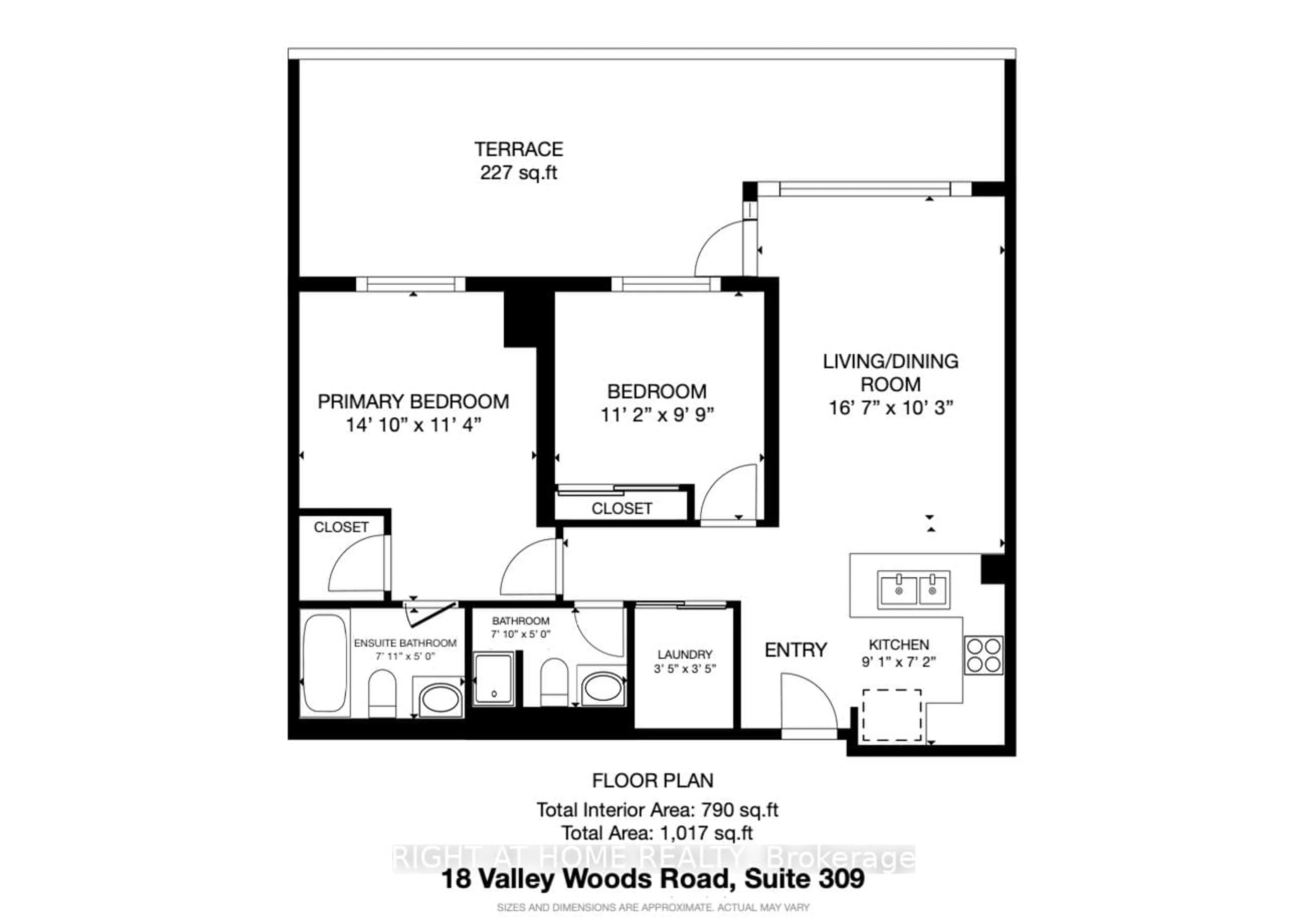 Floor plan for 18 Valley Woods Rd #309, Toronto Ontario M3A 0A1