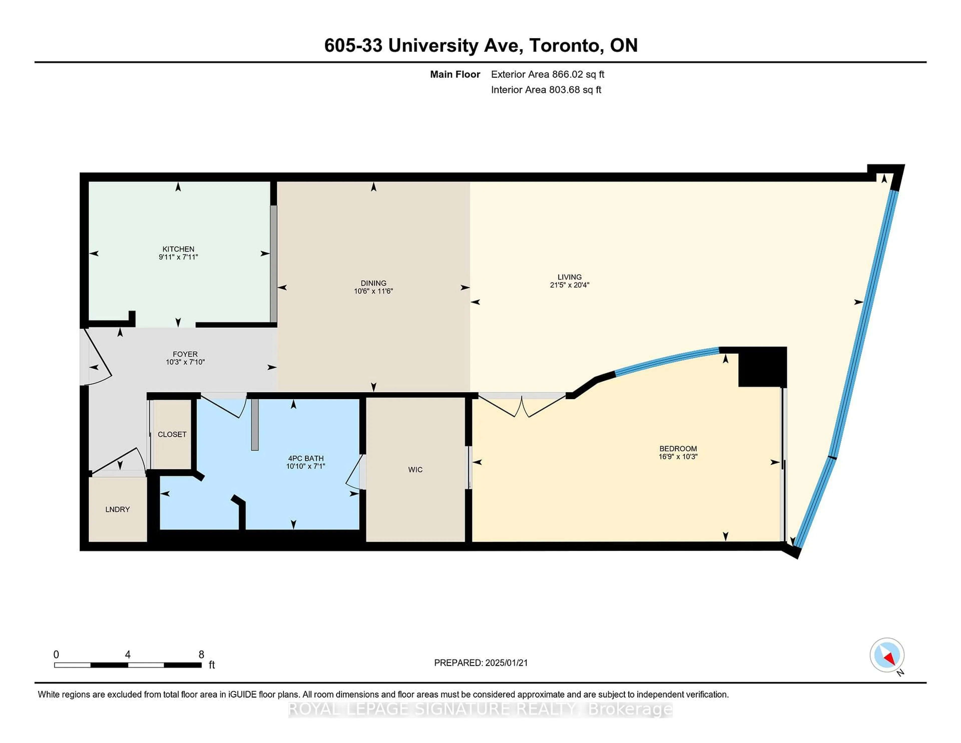 Floor plan for 33 University Ave #605, Toronto Ontario M5J 2S7