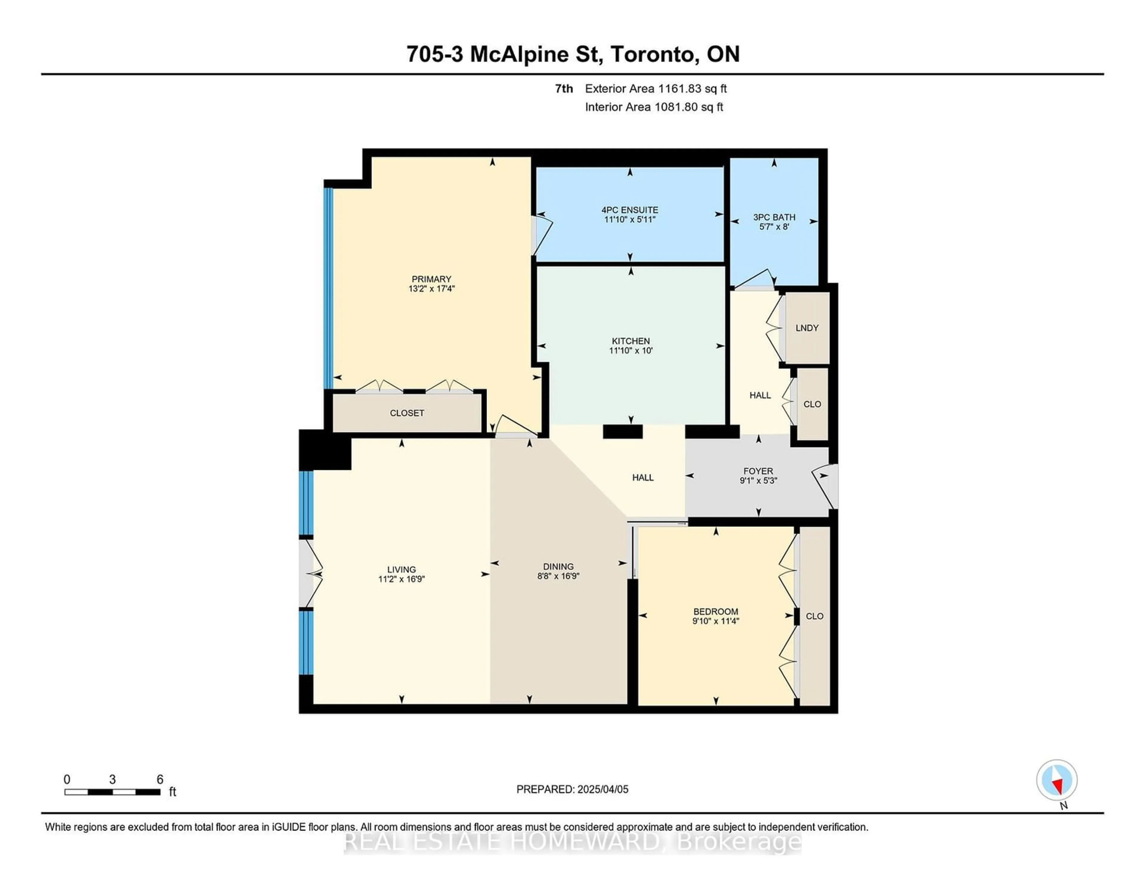 Floor plan for 3 Mcalpine St #705, Toronto Ontario M5R 3T5