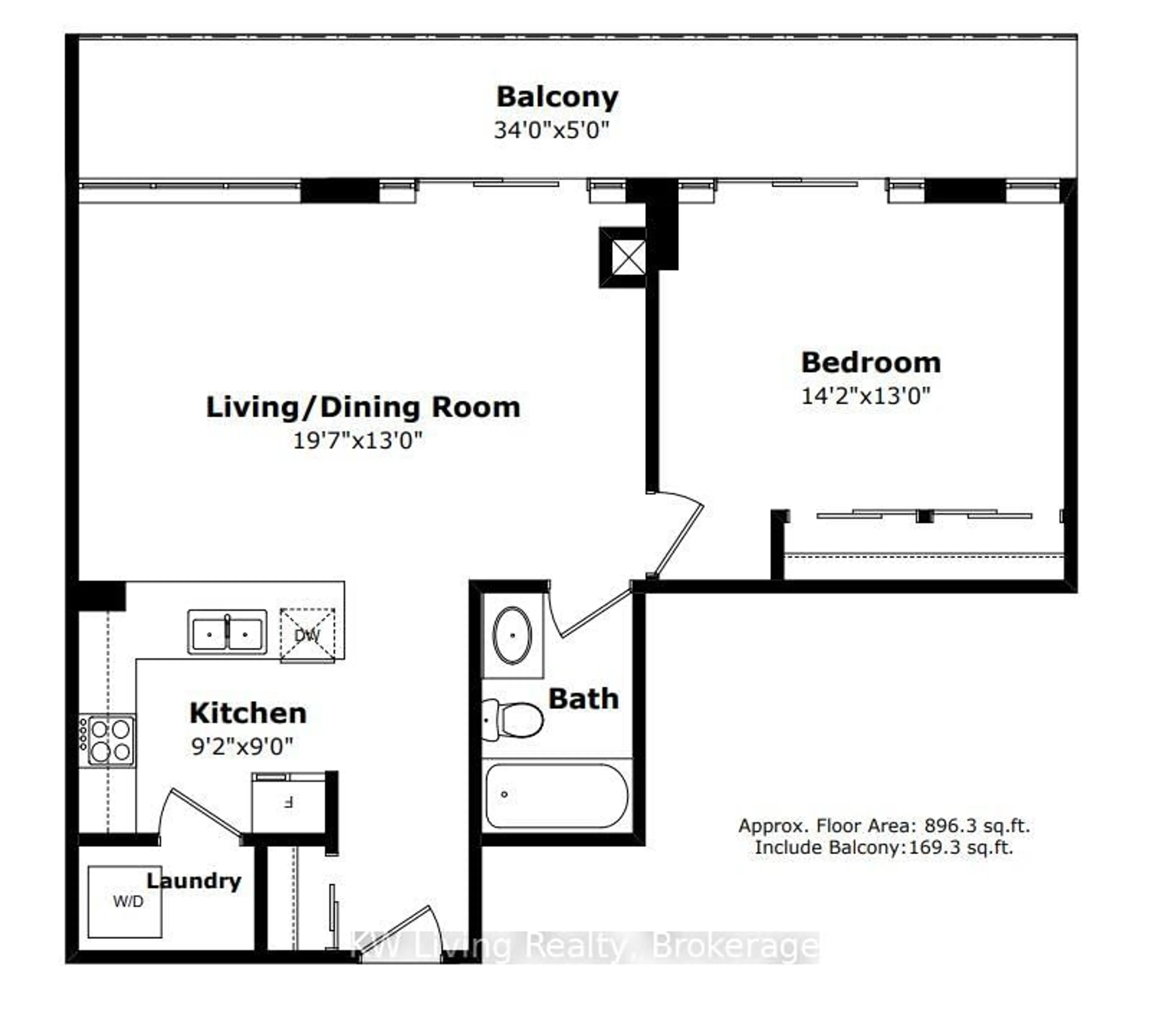 Floor plan for 900 Mount Pleasant Rd #511, Toronto Ontario M4P 3J9