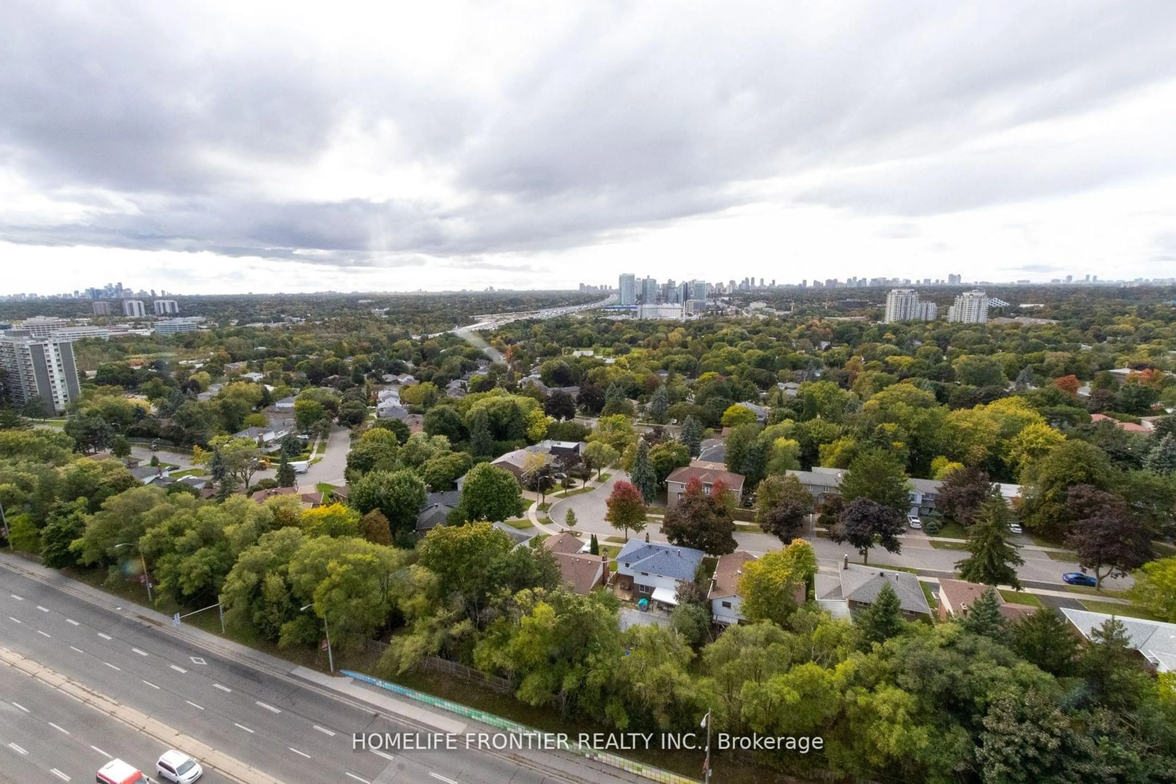 A pic from outside/outdoor area/front of a property/back of a property/a pic from drone, city buildings view from balcony for 36 Forest Manor Rd #1308, Toronto Ontario M2J 1M1