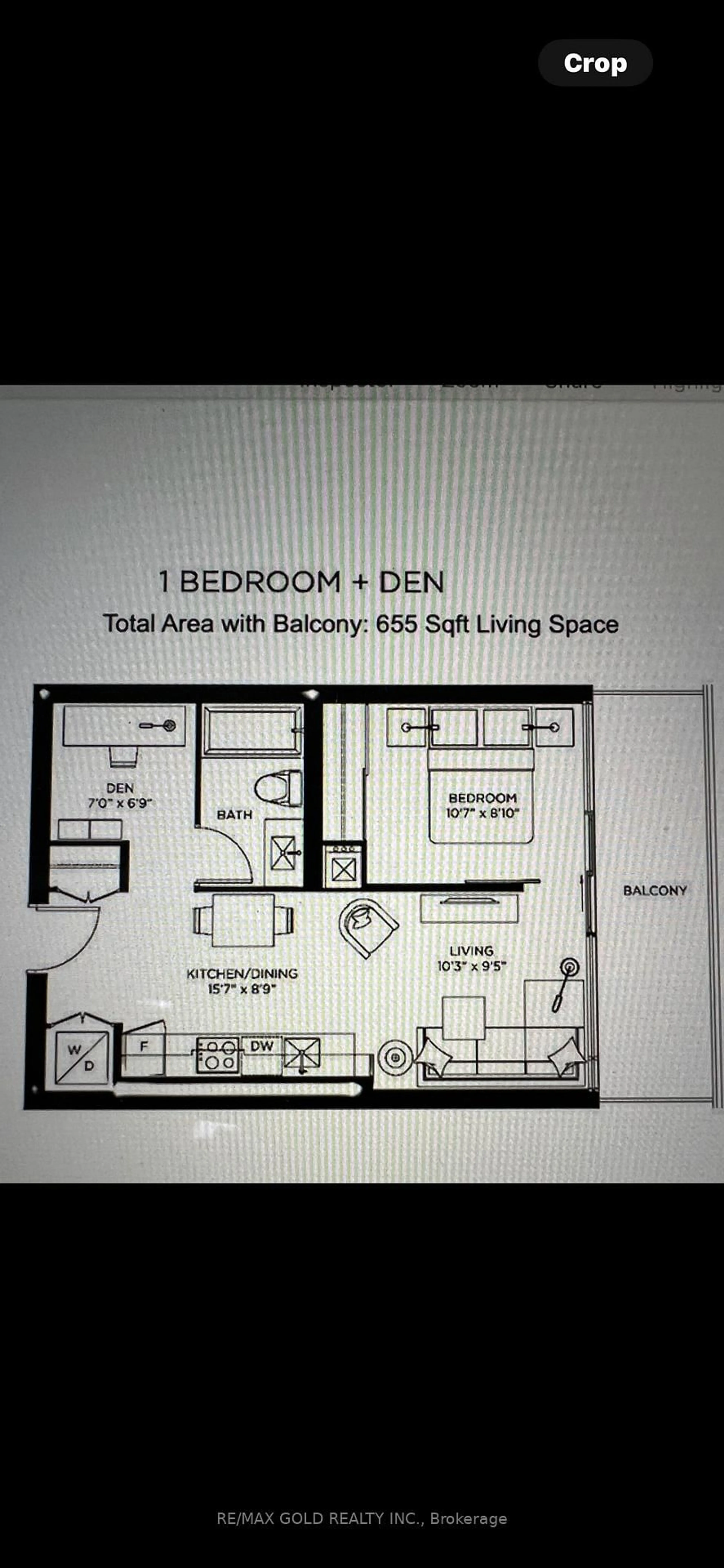 Floor plan for 290 Adelaide St #2207, Toronto Ontario M5V 0P3