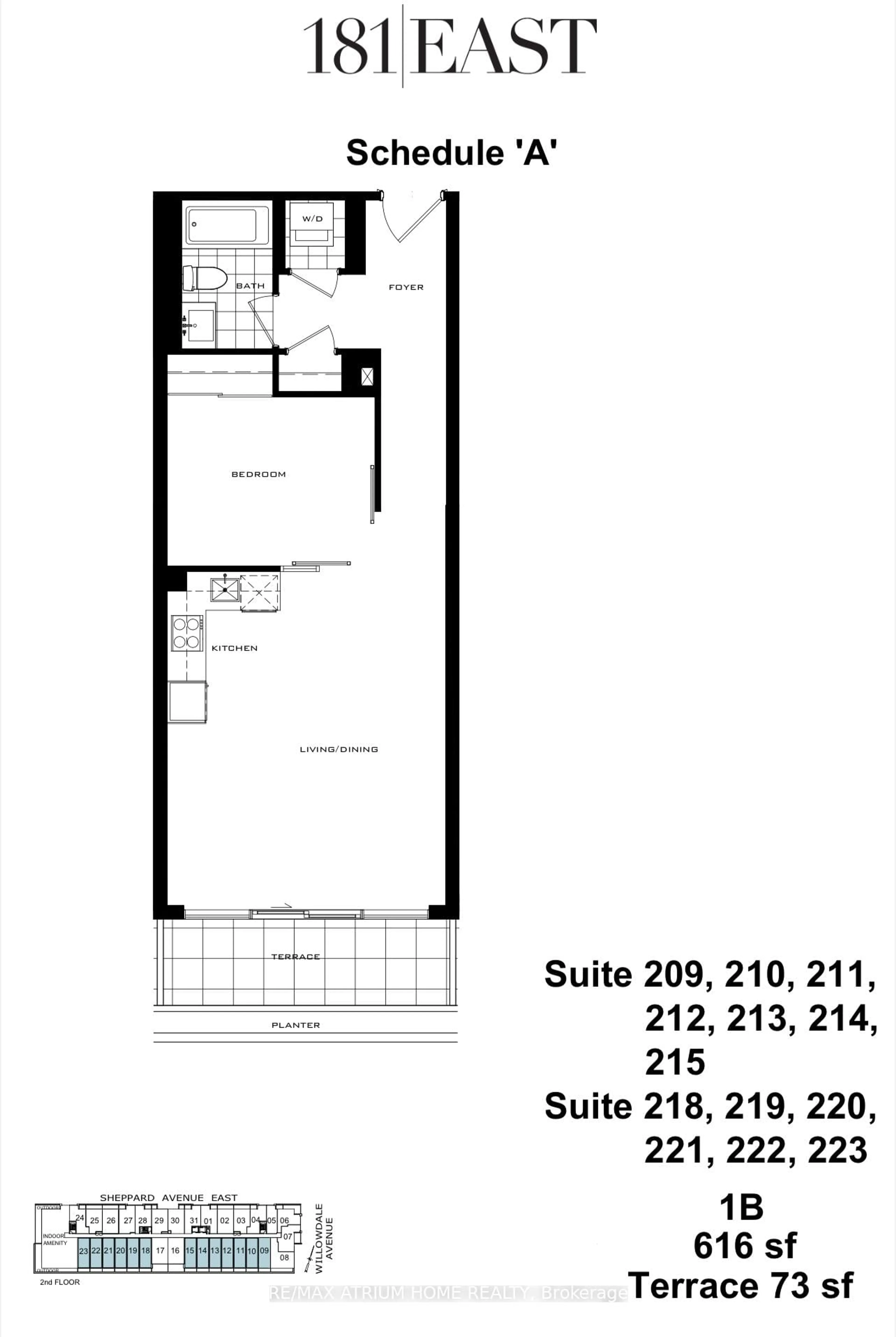 Floor plan for 181 Sheppard Ave #223, Toronto Ontario M2N 0L9