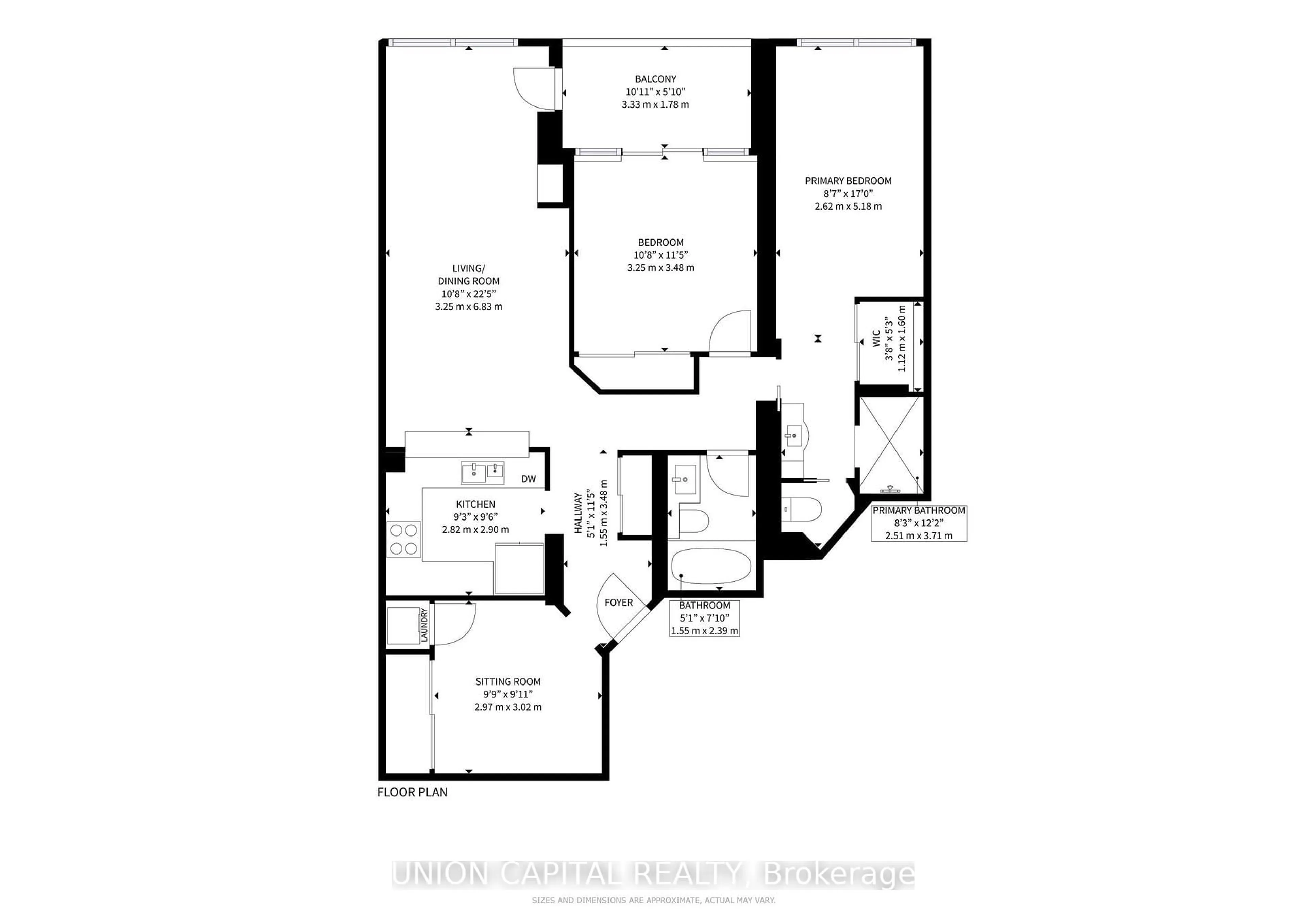 Floor plan for 28 Hollywood Ave #1008, Toronto Ontario M2N 6S4