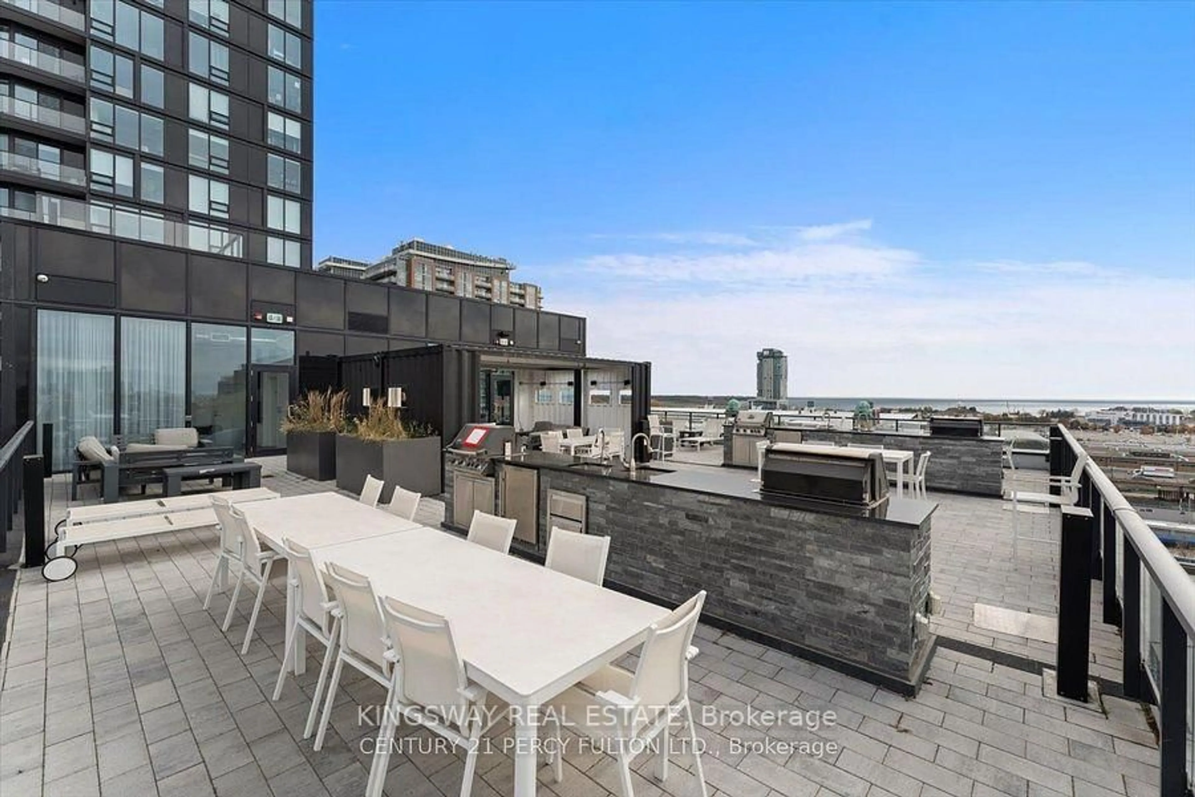 Patio, city buildings view from balcony for 135 East Liberty St #715, Toronto Ontario M6K 0G7