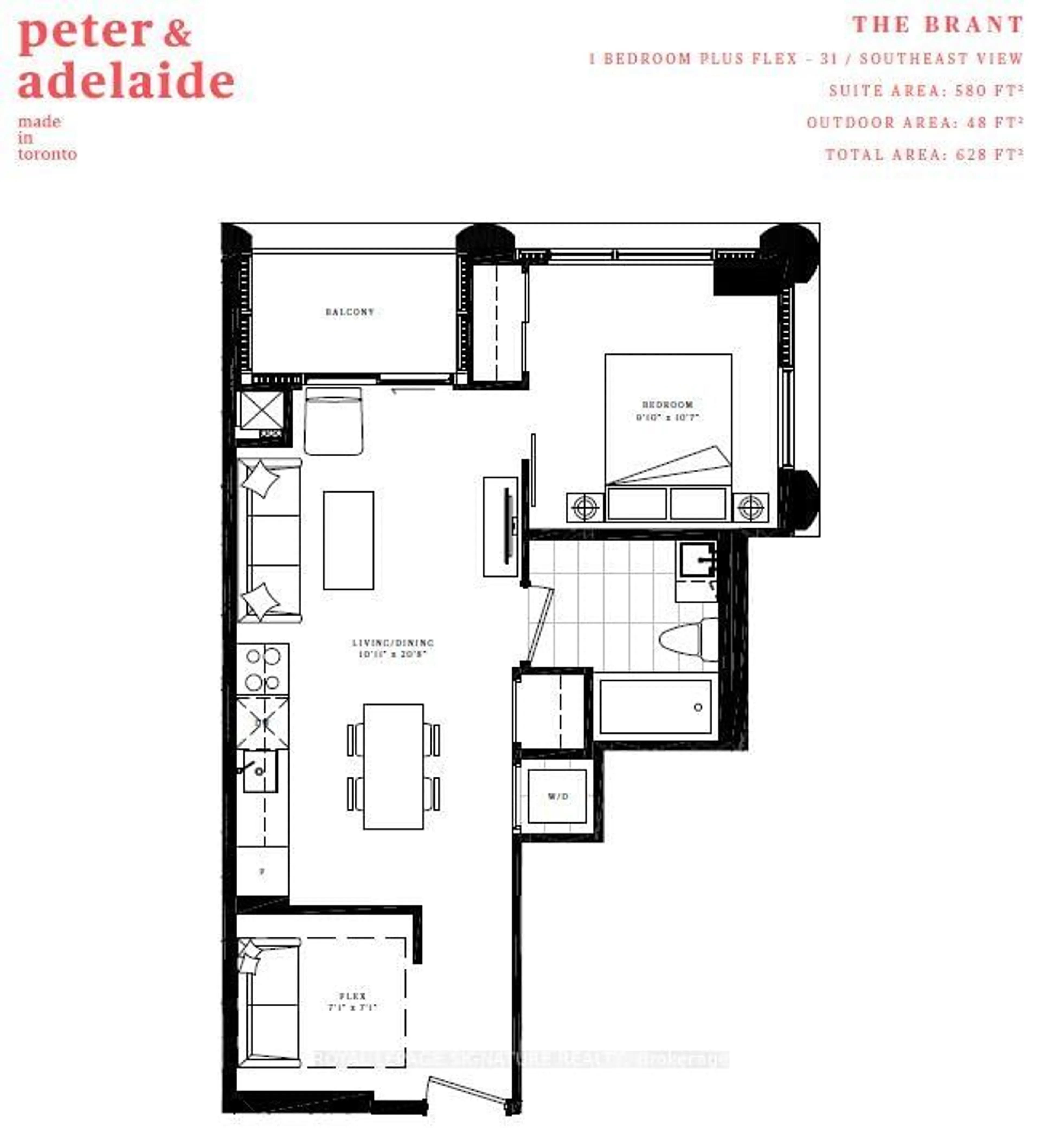 Floor plan for 108 Peter St #4705, Toronto Ontario M5V 0W2