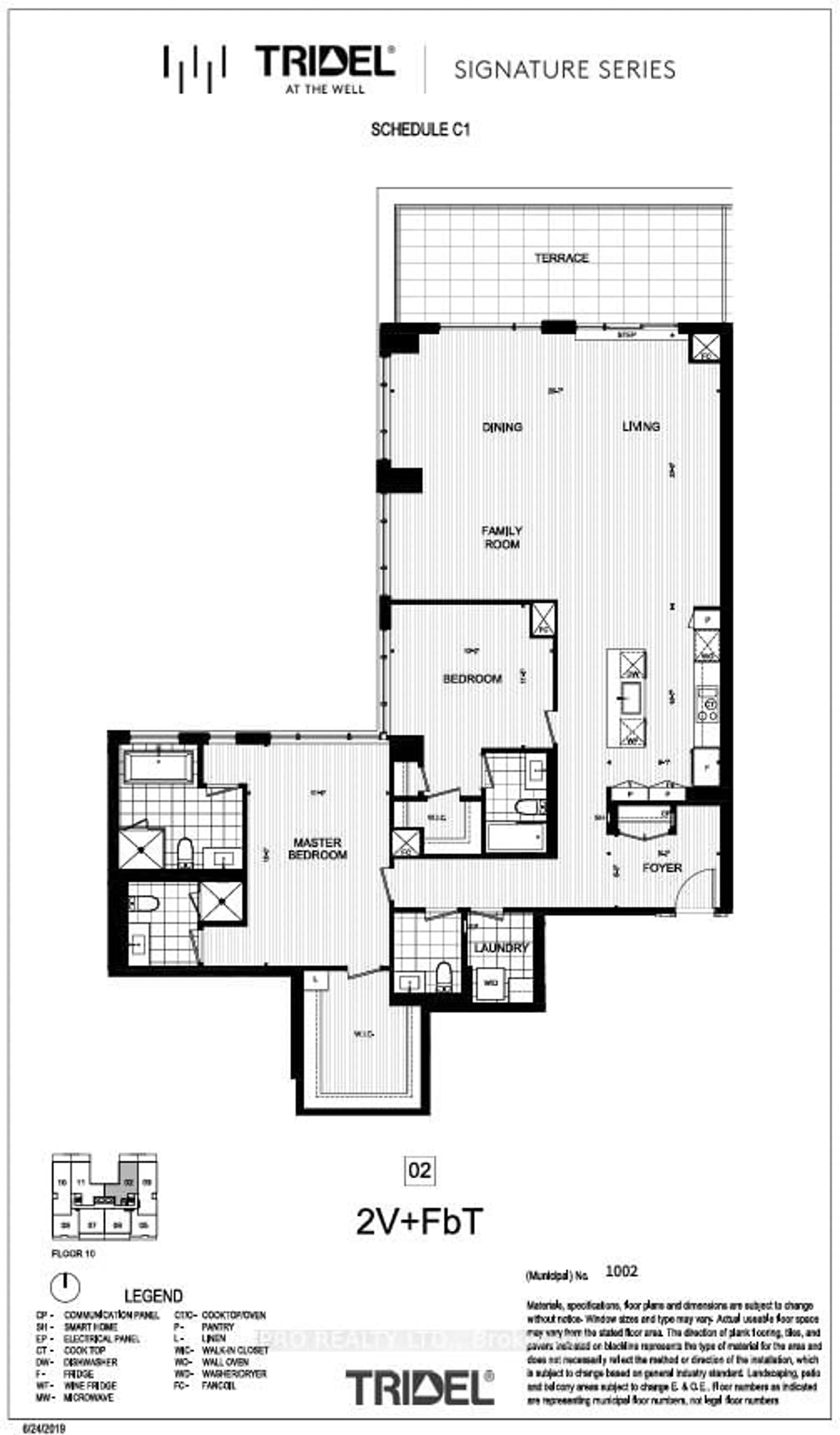 Floor plan for 455 Wellington St #1002, Toronto Ontario M5J 2R2