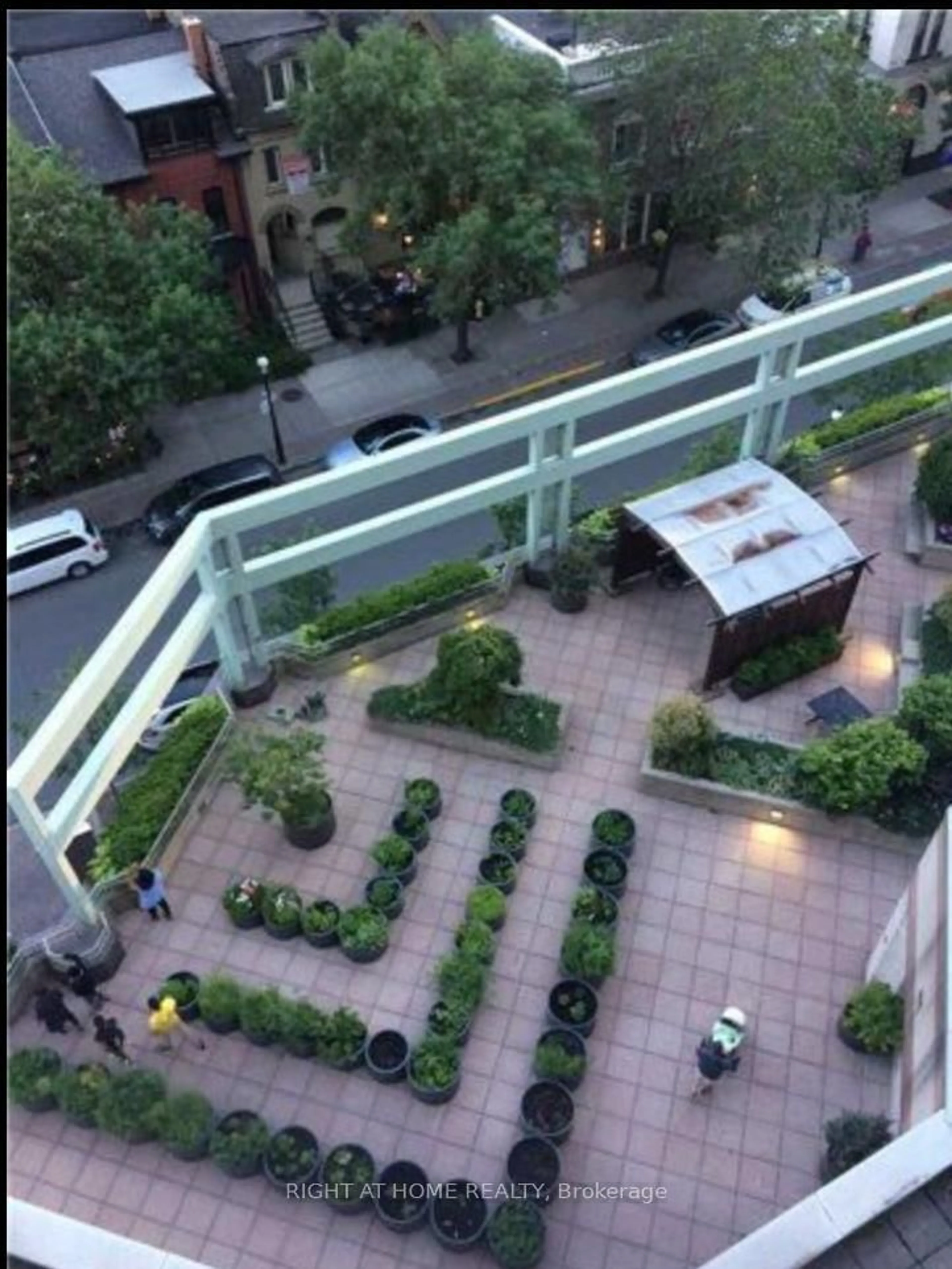 Patio, city buildings view from balcony for 38 Elm St #1812, Toronto Ontario M5G 2K5