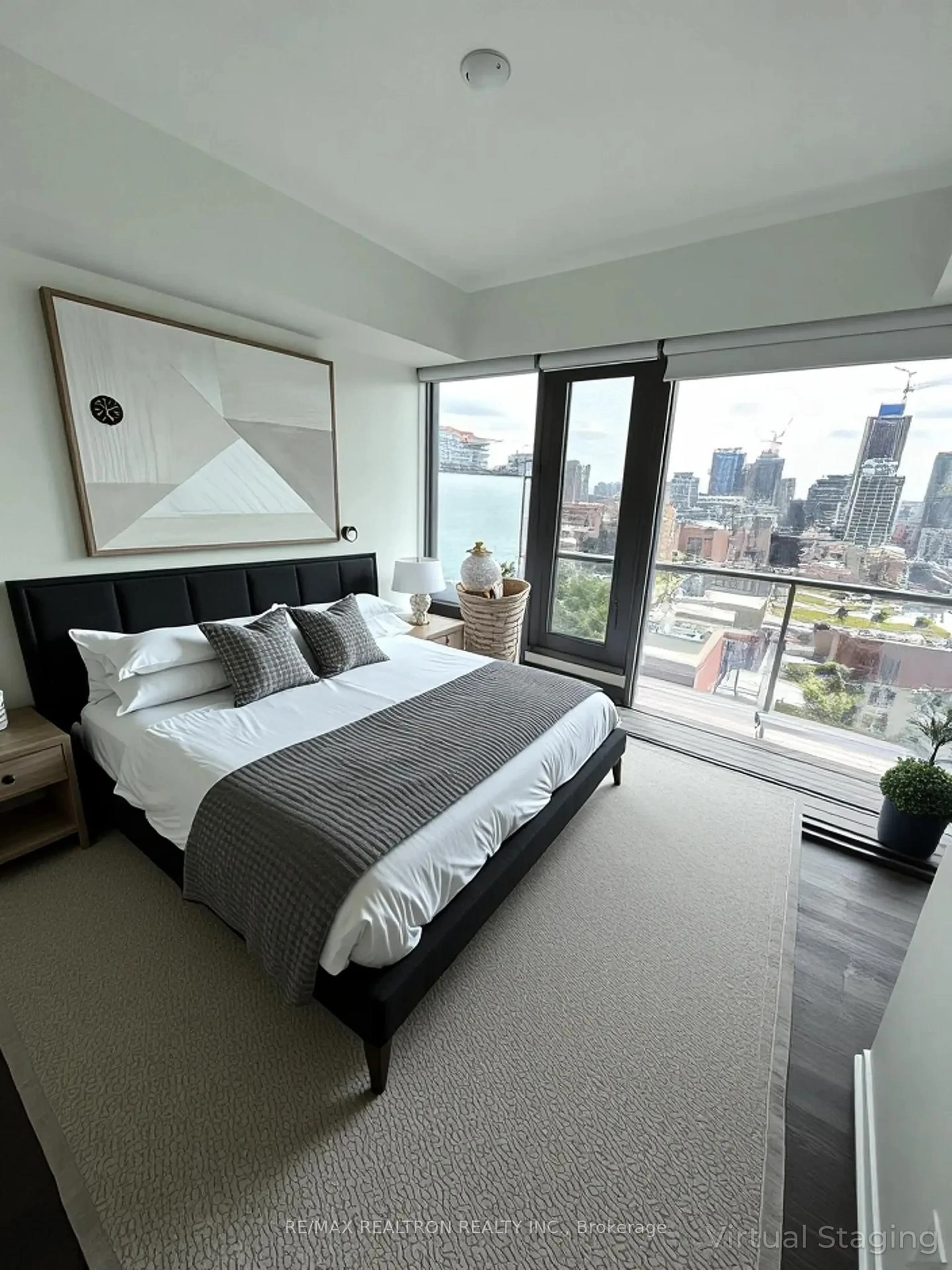 Bedroom with bed, carpet floor for 60 Colborne St #1903, Toronto Ontario M5E 1E3