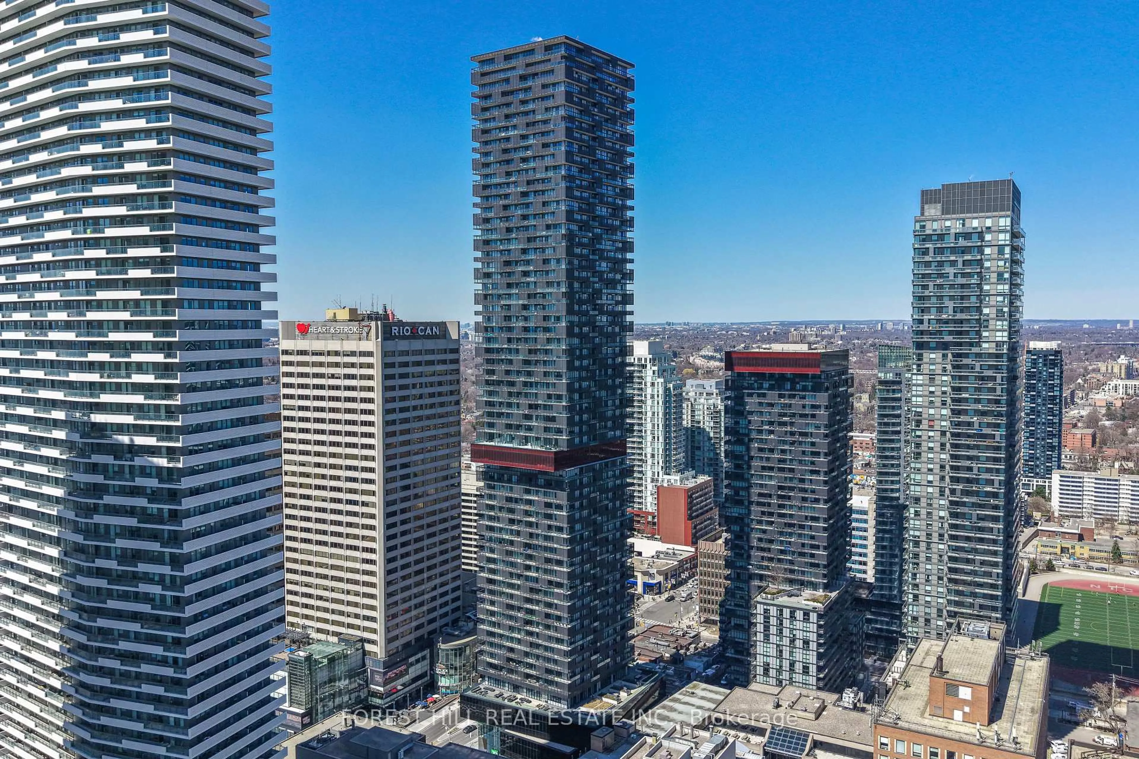 A pic from outside/outdoor area/front of a property/back of a property/a pic from drone, city buildings view from balcony for 8 Eglinton Ave #2610, Toronto Ontario M4P 1A6