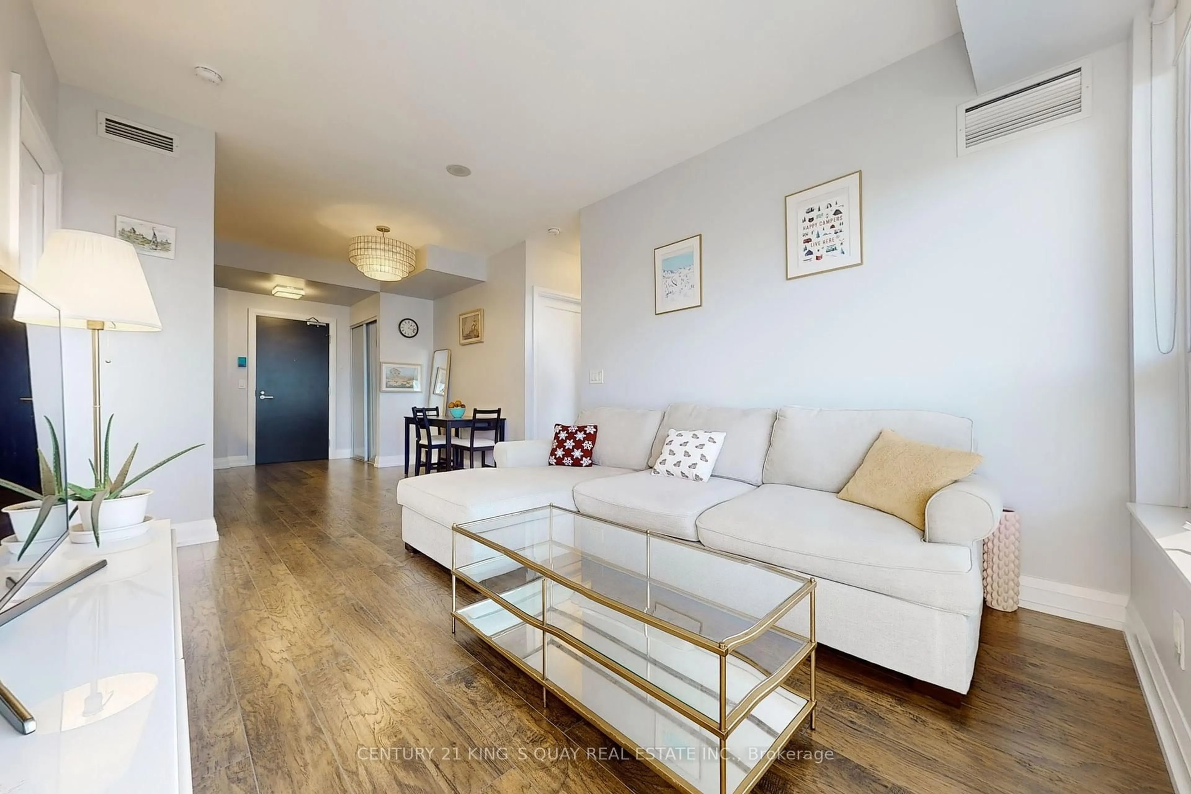 Living room with furniture, wood/laminate floor for 2 Anndale Dr #2111, Toronto Ontario M2N 2W8