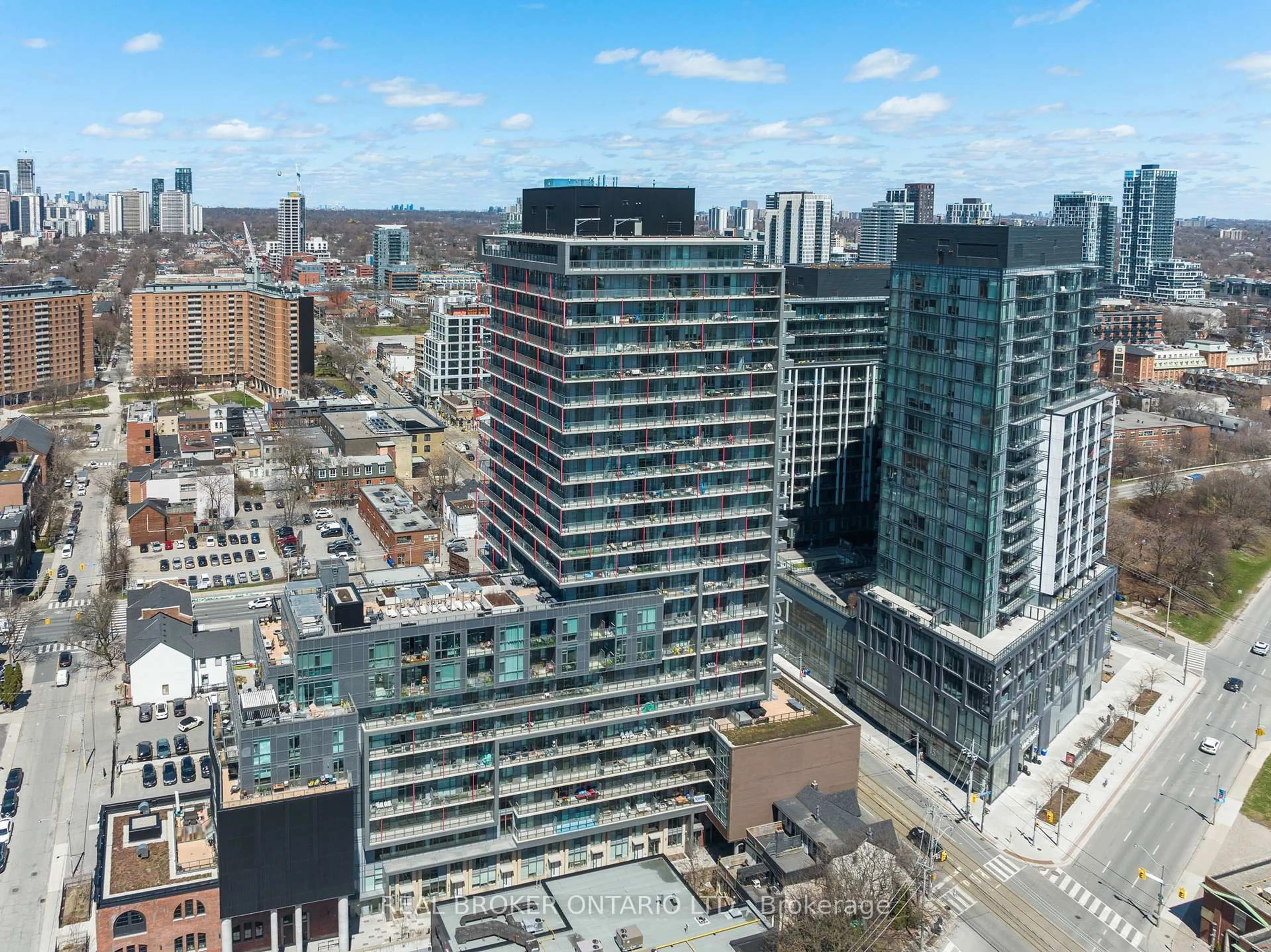 A pic from outside/outdoor area/front of a property/back of a property/a pic from drone, city buildings view from balcony for 120 Parliament St ##1309, Toronto Ontario M5A 2Y8