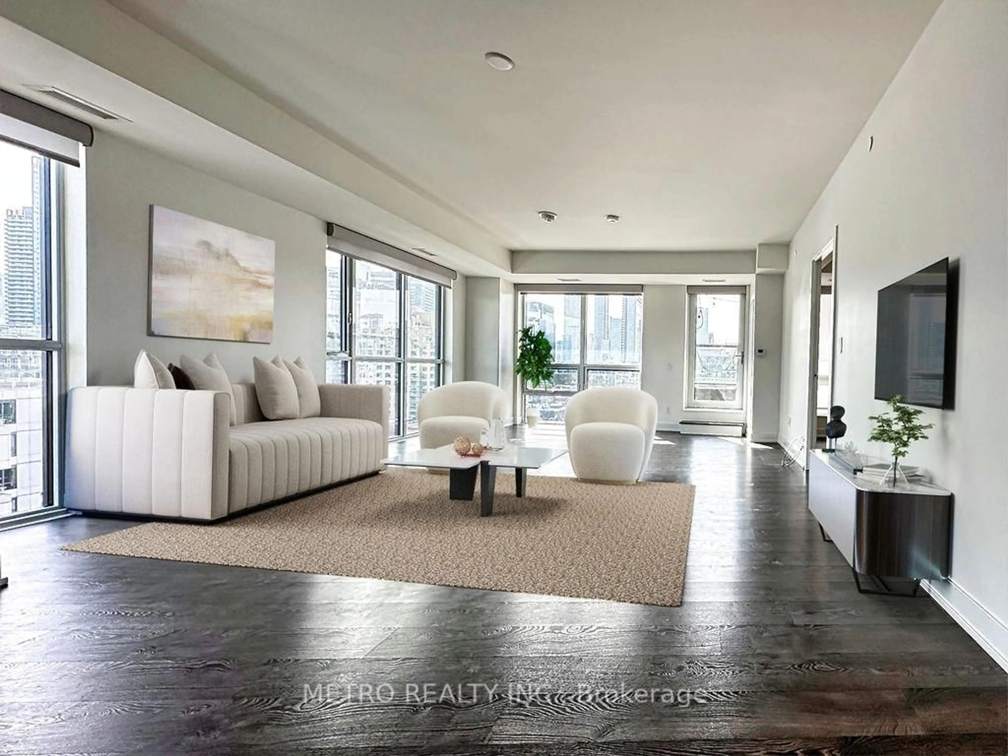 Living room with furniture, unknown for 80 Vanauley St #915, Toronto Ontario M5T 0C9