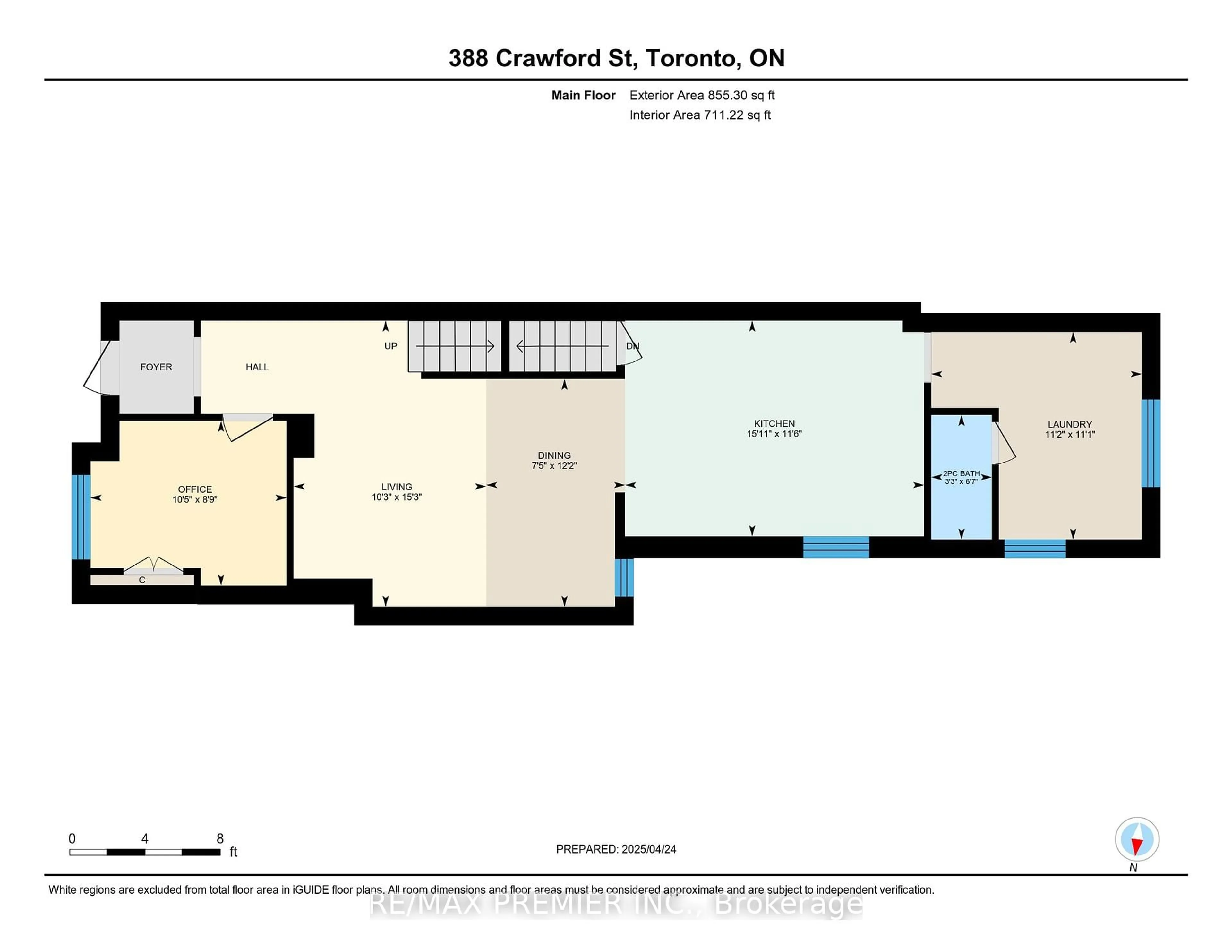 Floor plan for 388 Crawford St, Toronto Ontario M6J 2V9
