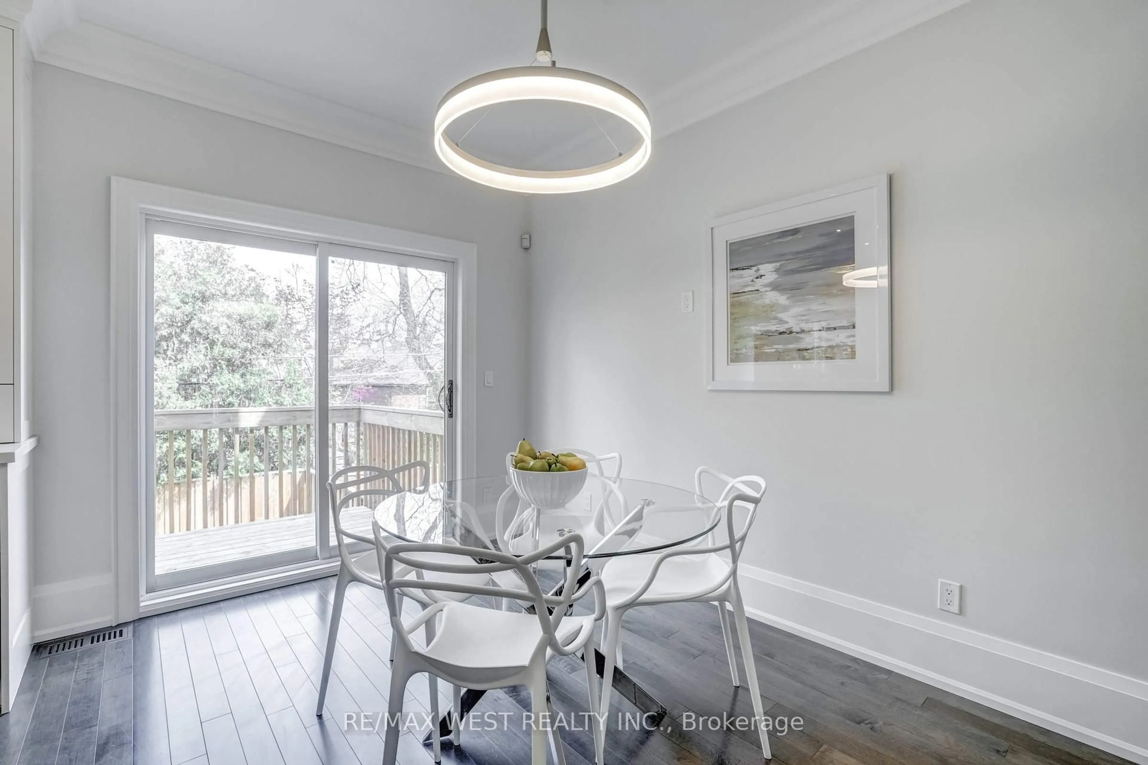 Dining room, wood/laminate floor for 352B Lawrence Ave, Toronto Ontario M5M 1B7