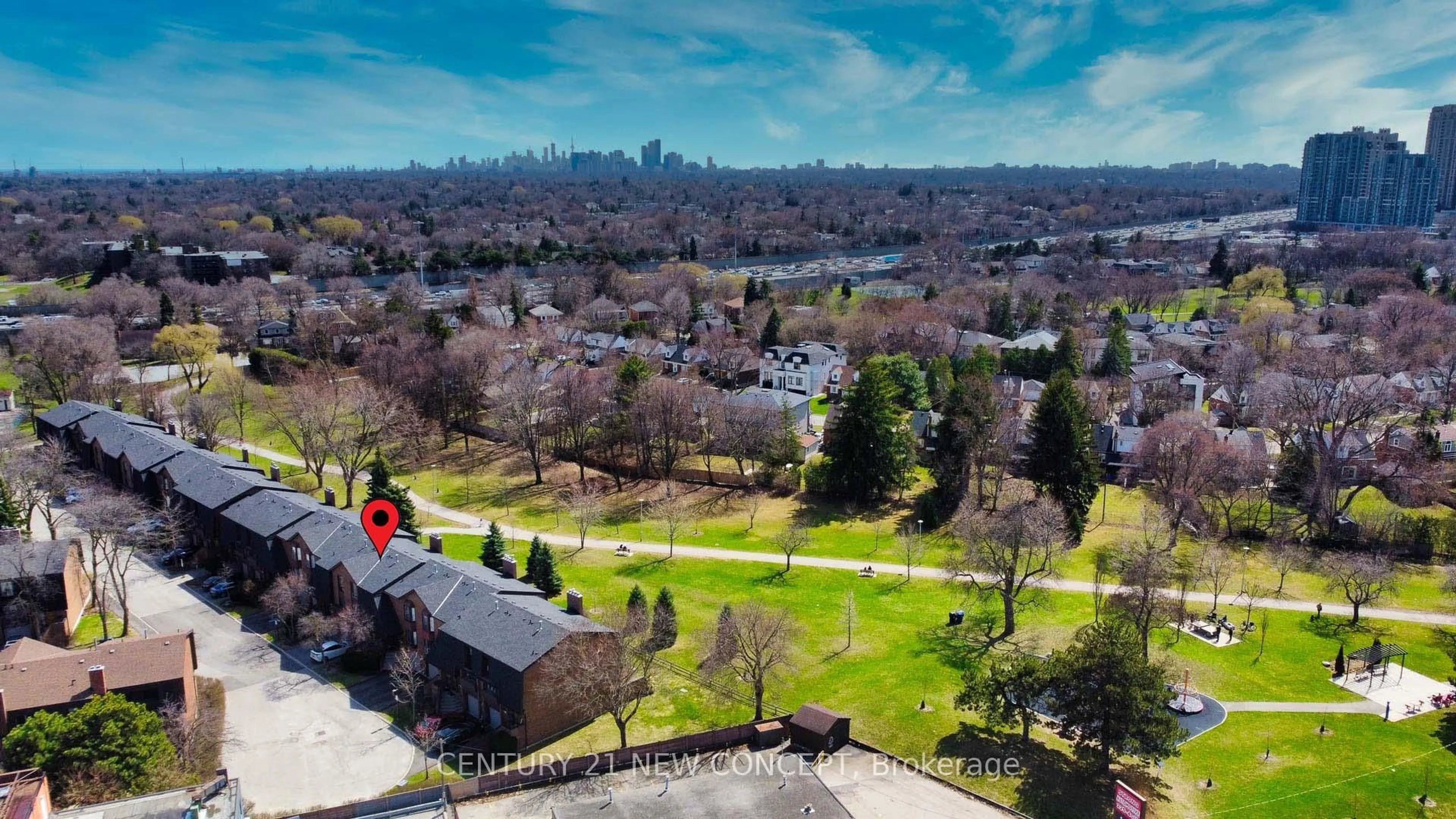 A pic from outside/outdoor area/front of a property/back of a property/a pic from drone, city buildings view from balcony for 4 Texas Rose Way, Toronto Ontario M2N 5Z2