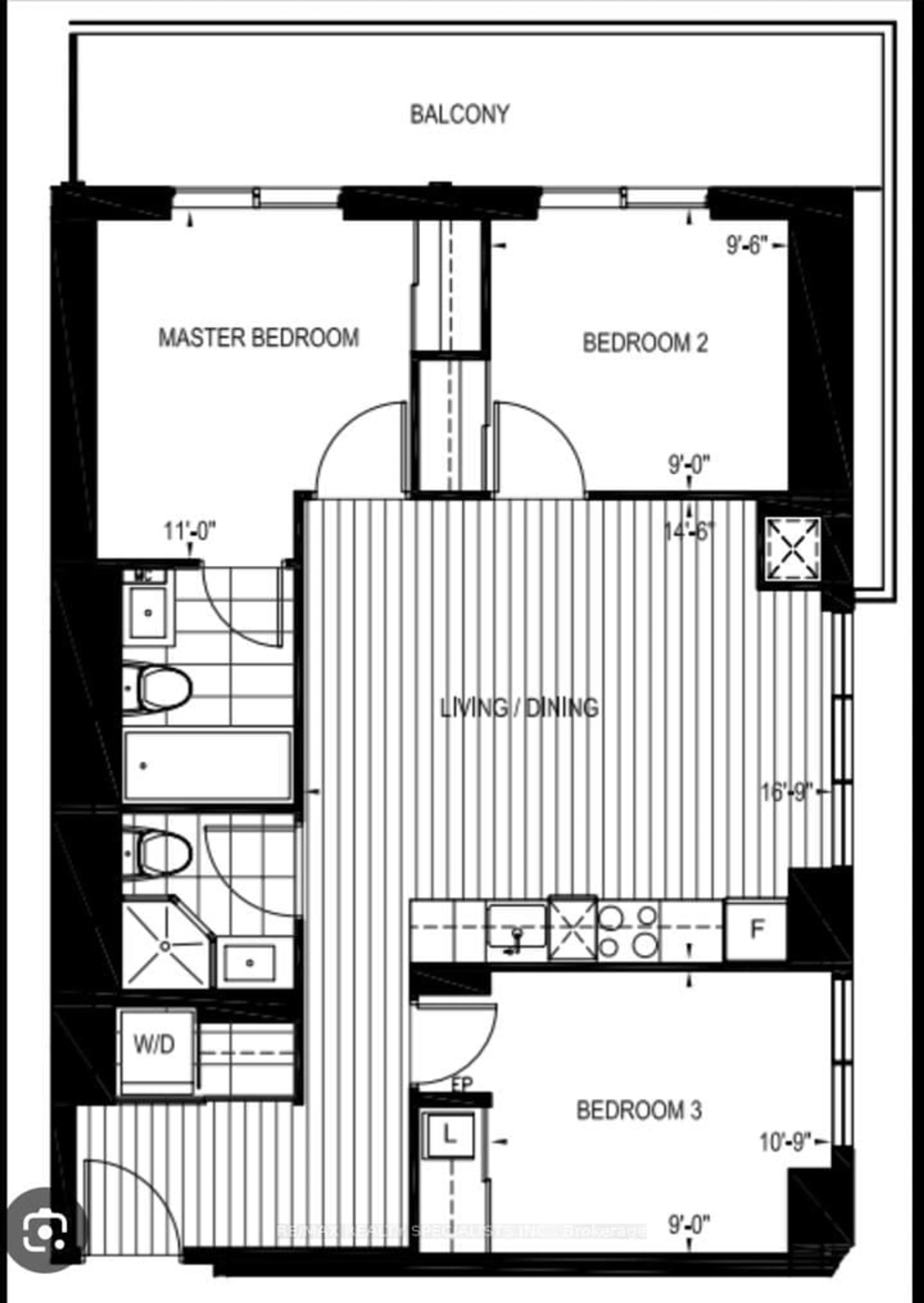 Floor plan for 300 Front St #304, Toronto Ontario M5V 0E9