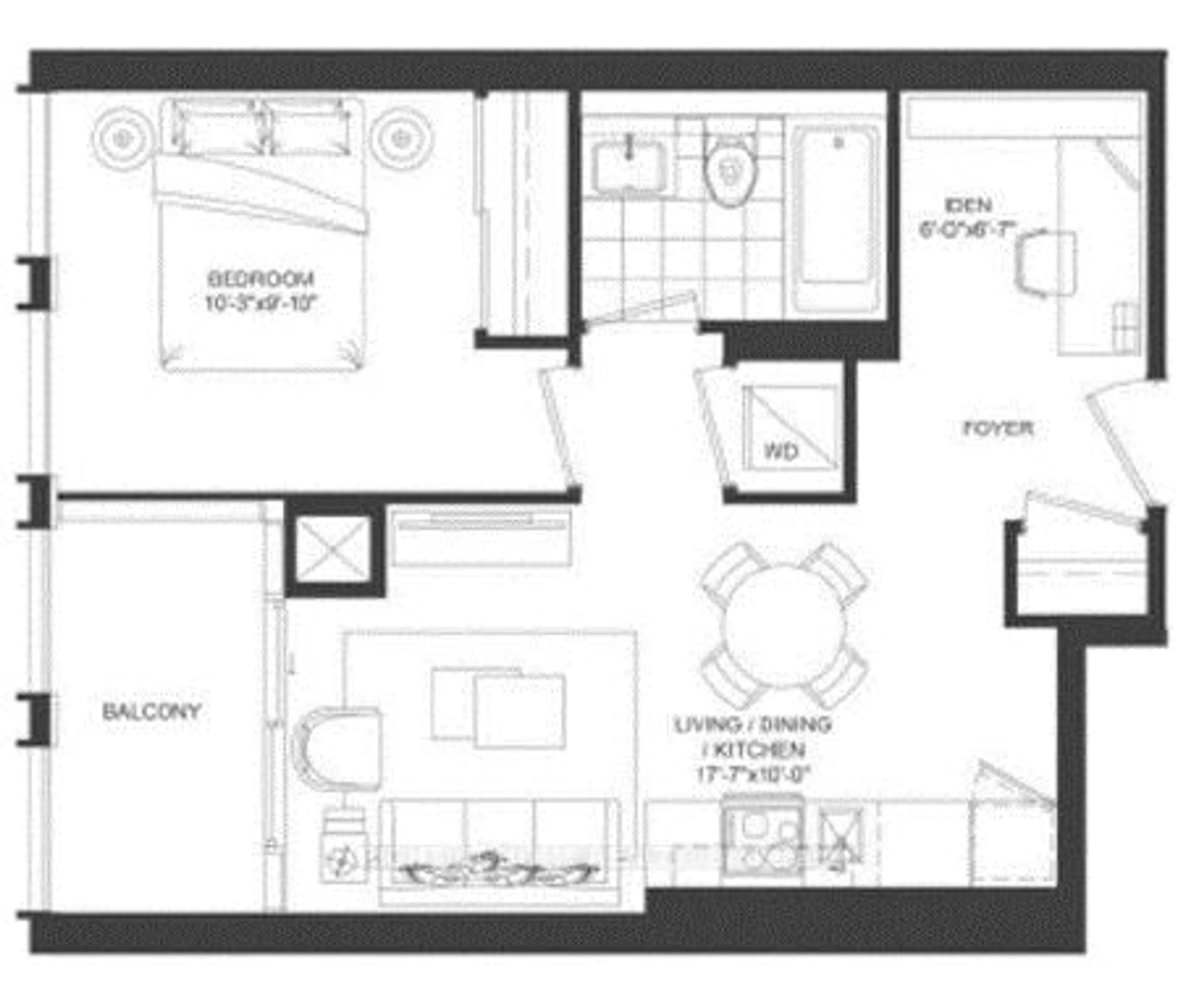 Floor plan for 121 St. Patrick St #511, Toronto Ontario M5T 3C1