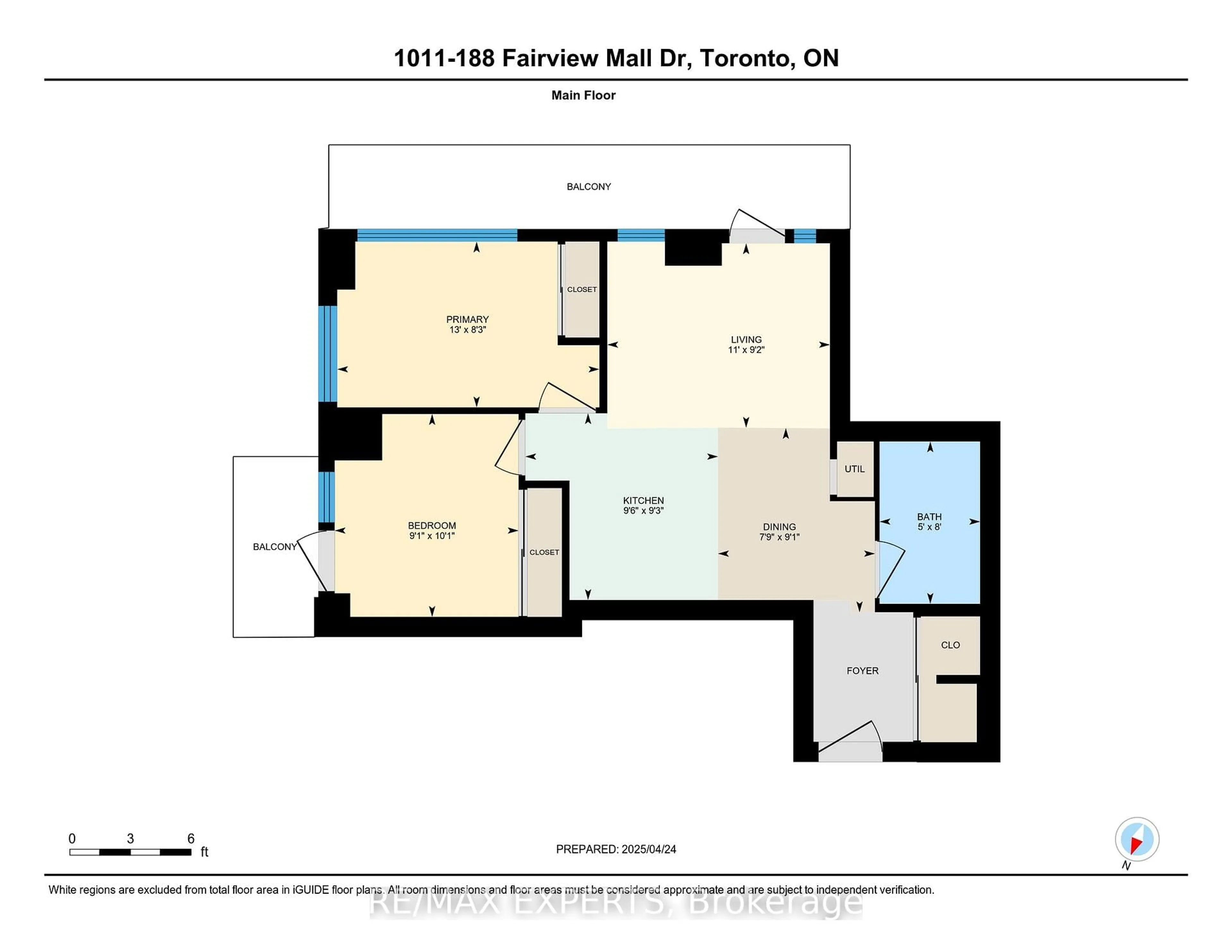 Floor plan for 188 Fairview Mall Dr #1011, Toronto Ontario M2J 0H7