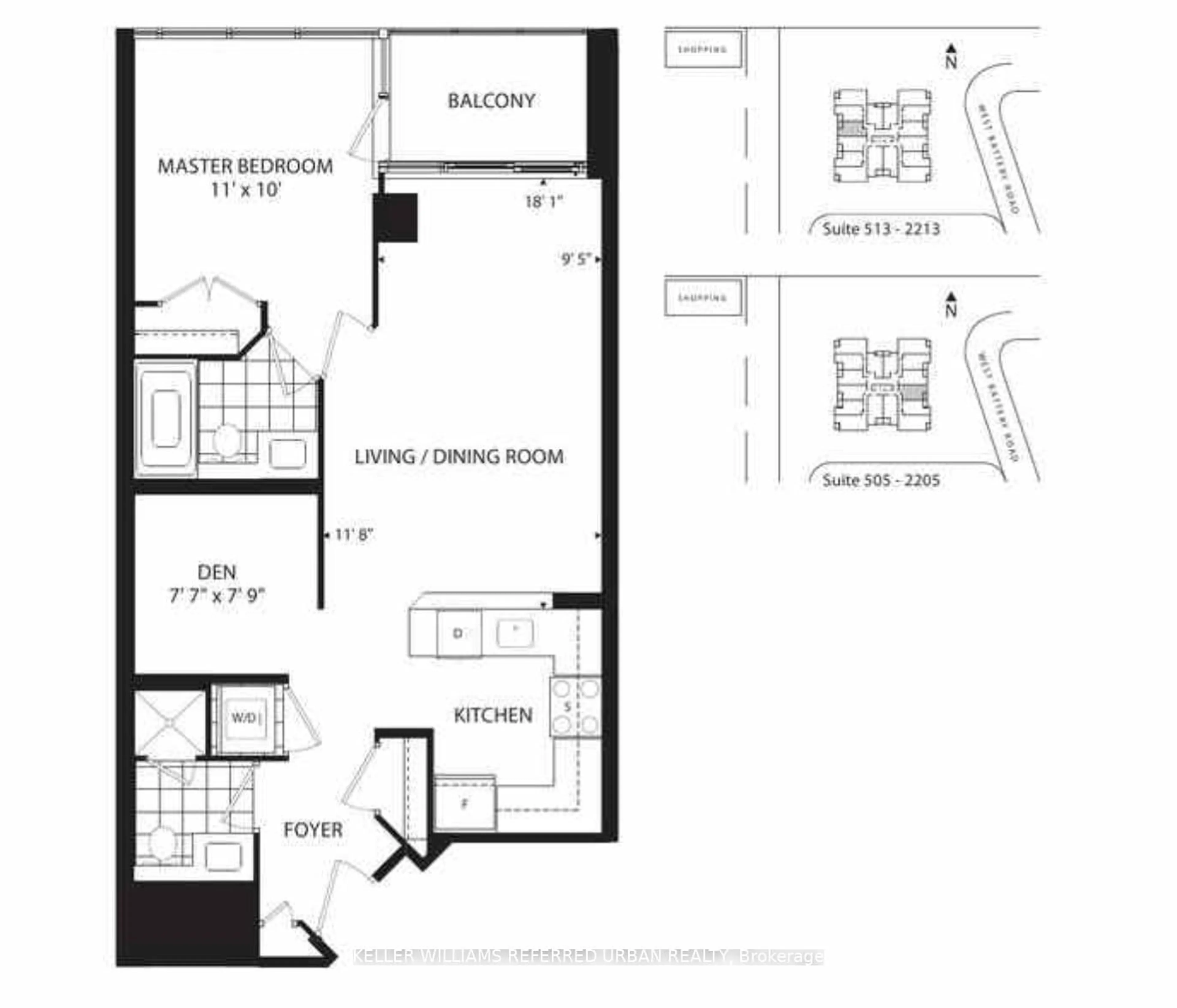 Floor plan for 125 Western Battery Rd #1813, Toronto Ontario M6K 3R8