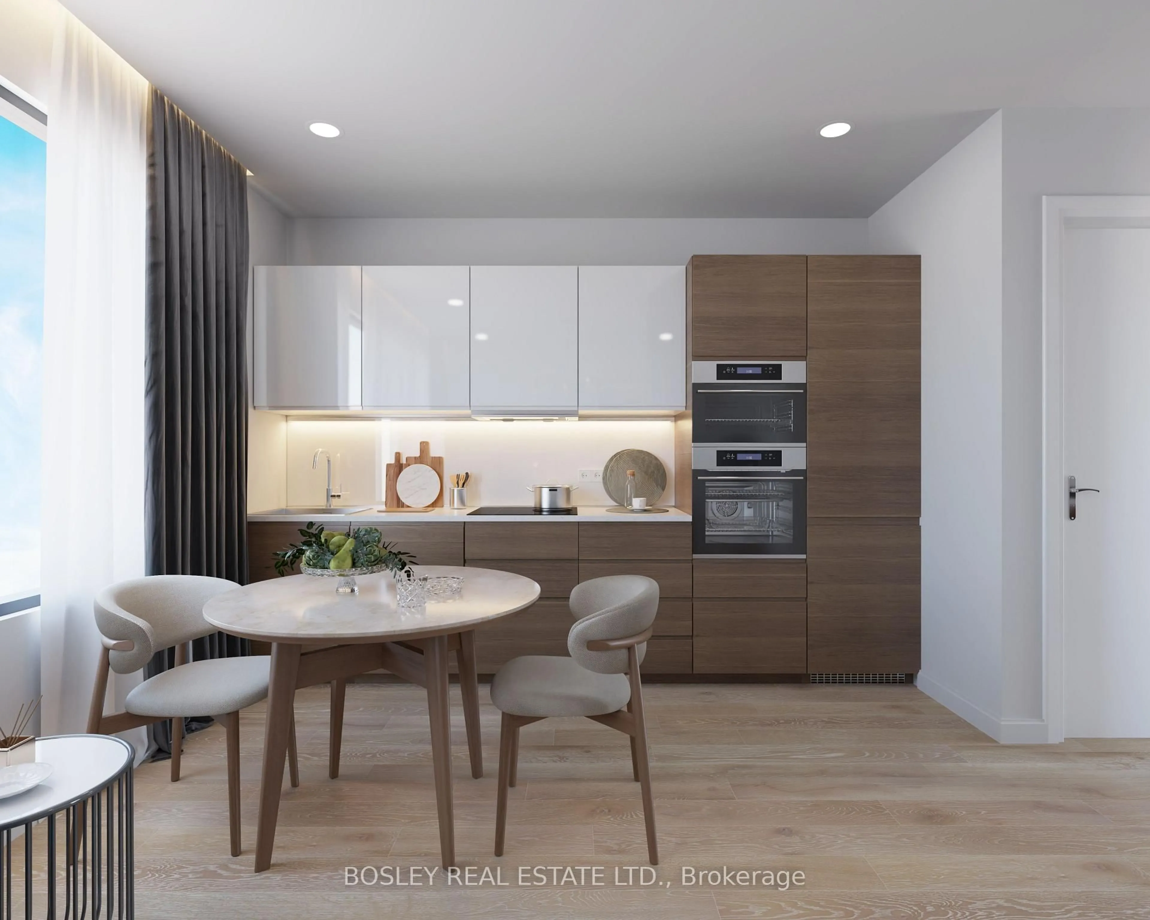 Open concept kitchen, wood/laminate floor for 378 Cleveland St, Toronto Ontario M4S 2W9