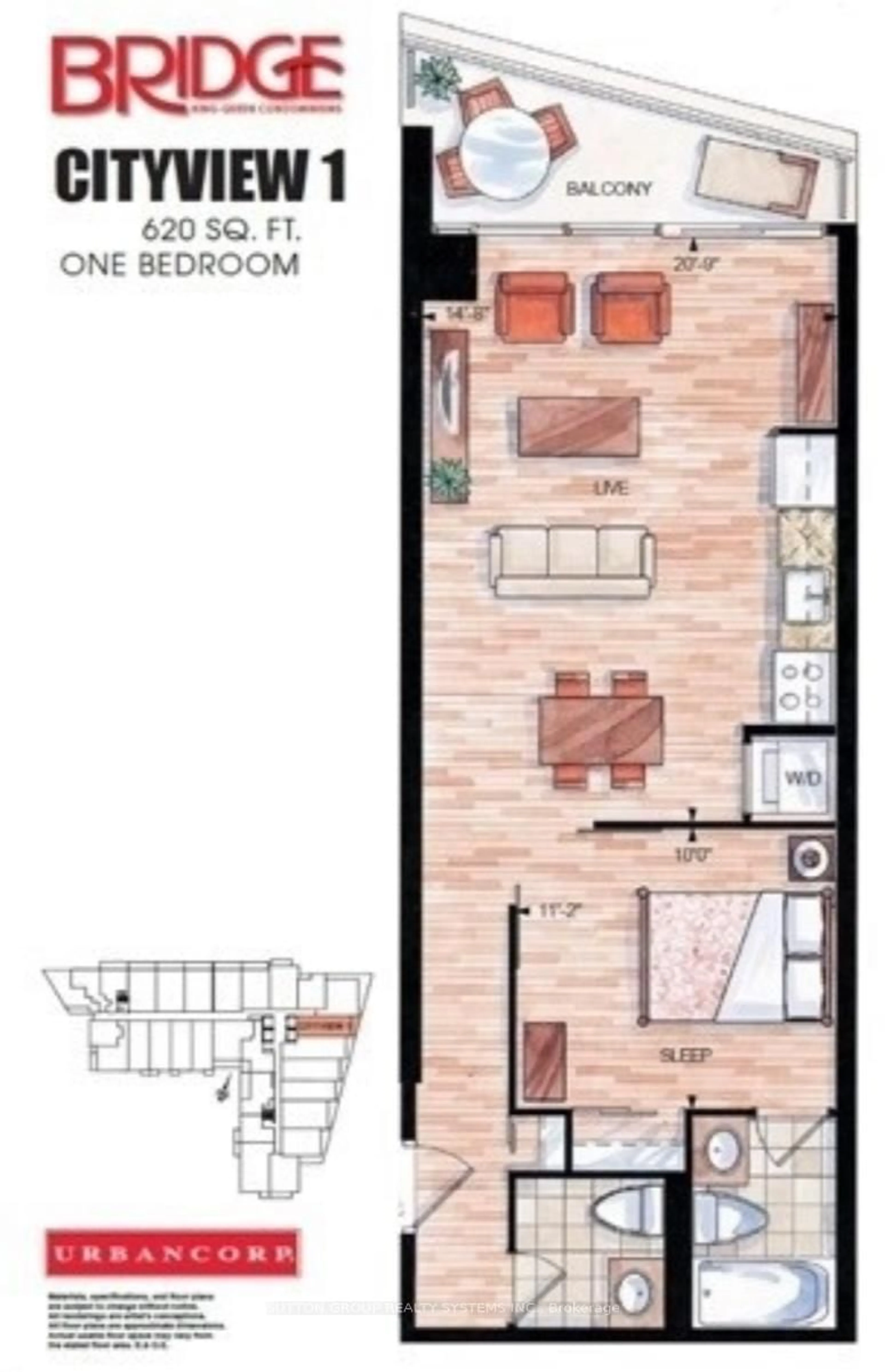 Floor plan for 38 Joe Shuster Way #1529, Toronto Ontario M6K 0A5