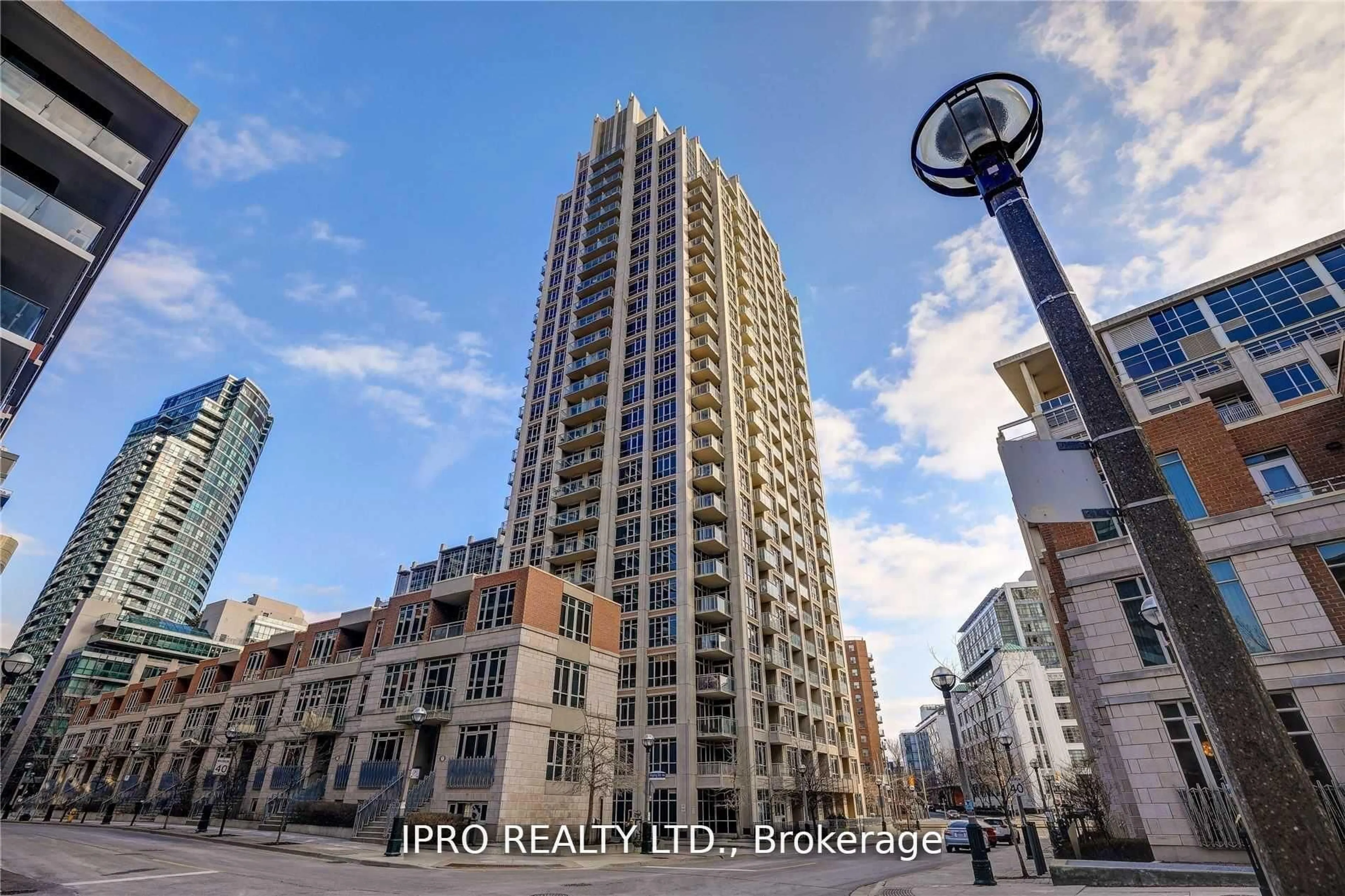 A pic from outside/outdoor area/front of a property/back of a property/a pic from drone, building for 21 Grand Magazine St #217, Toronto Ontario M5V 1B4