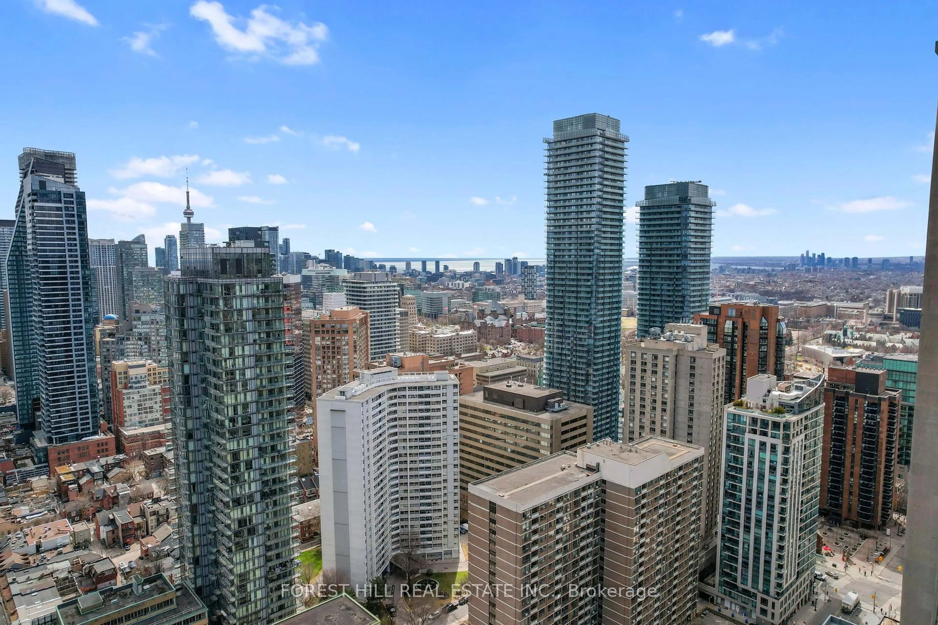 A pic from outside/outdoor area/front of a property/back of a property/a pic from drone, city buildings view from balcony for 33 Charles St #1101, Toronto Ontario M4Y 1R9