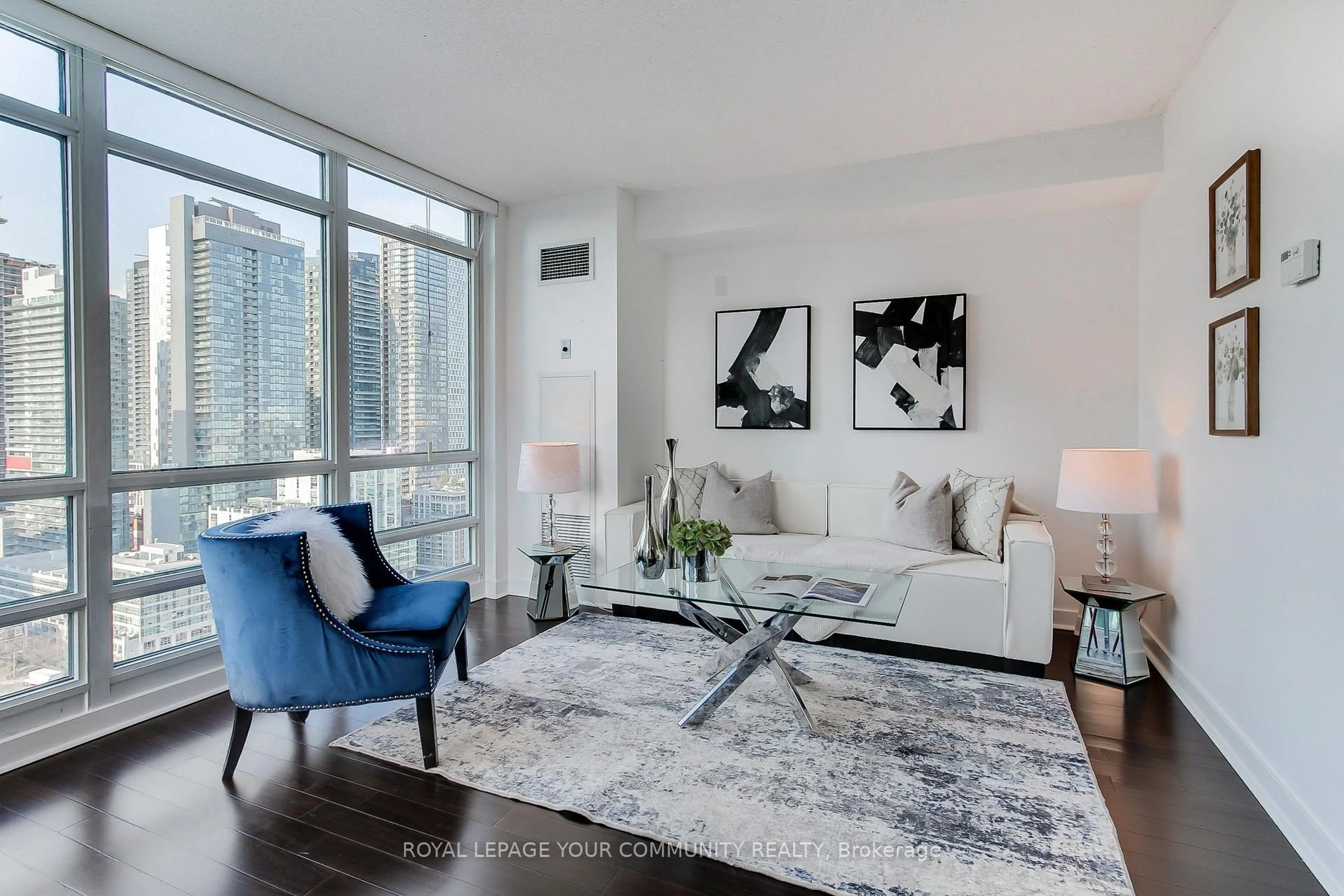 Living room with furniture, unknown for 397 Front St #2906, Toronto Ontario M5V 3S1
