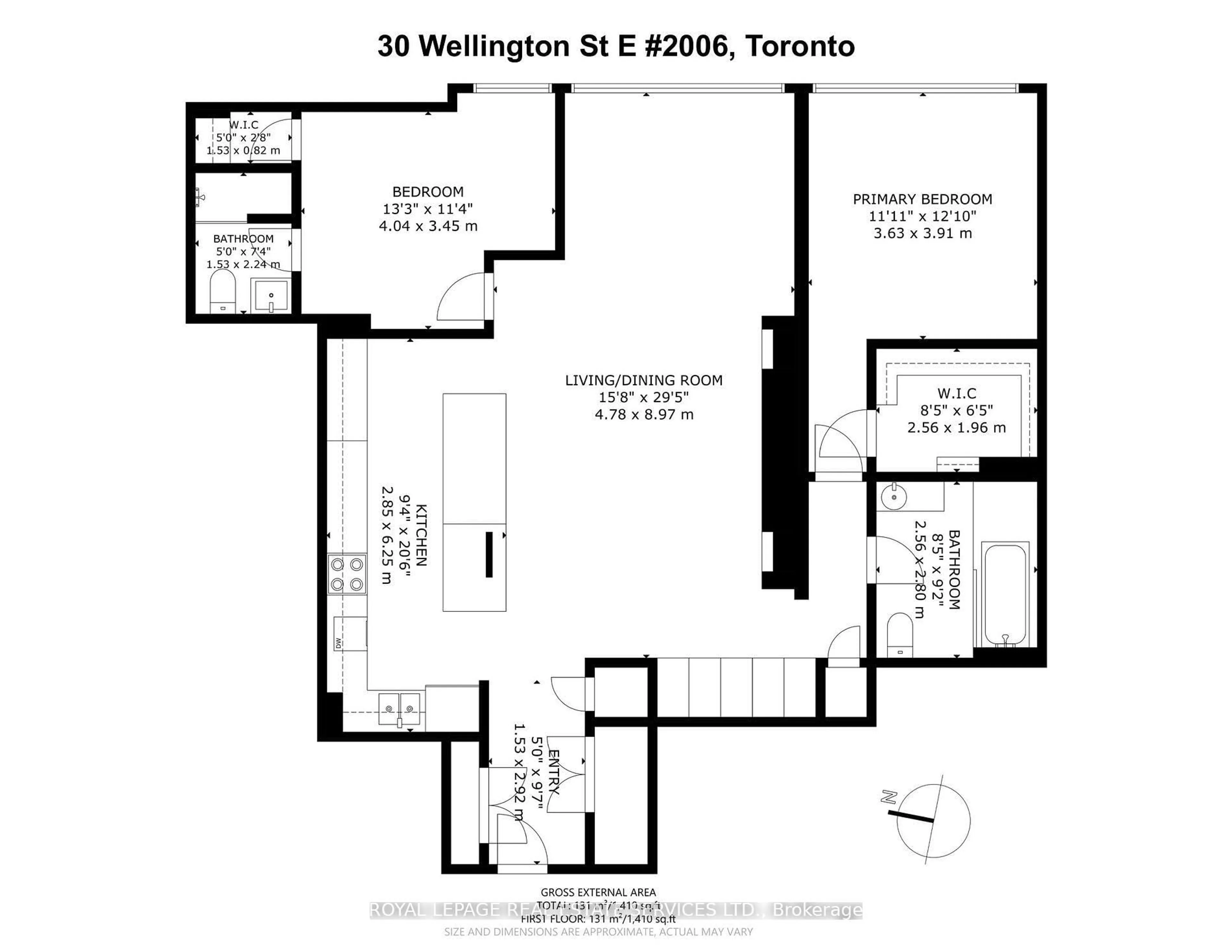 Floor plan for 30 Wellington St #2006, Toronto Ontario M5E 1S3