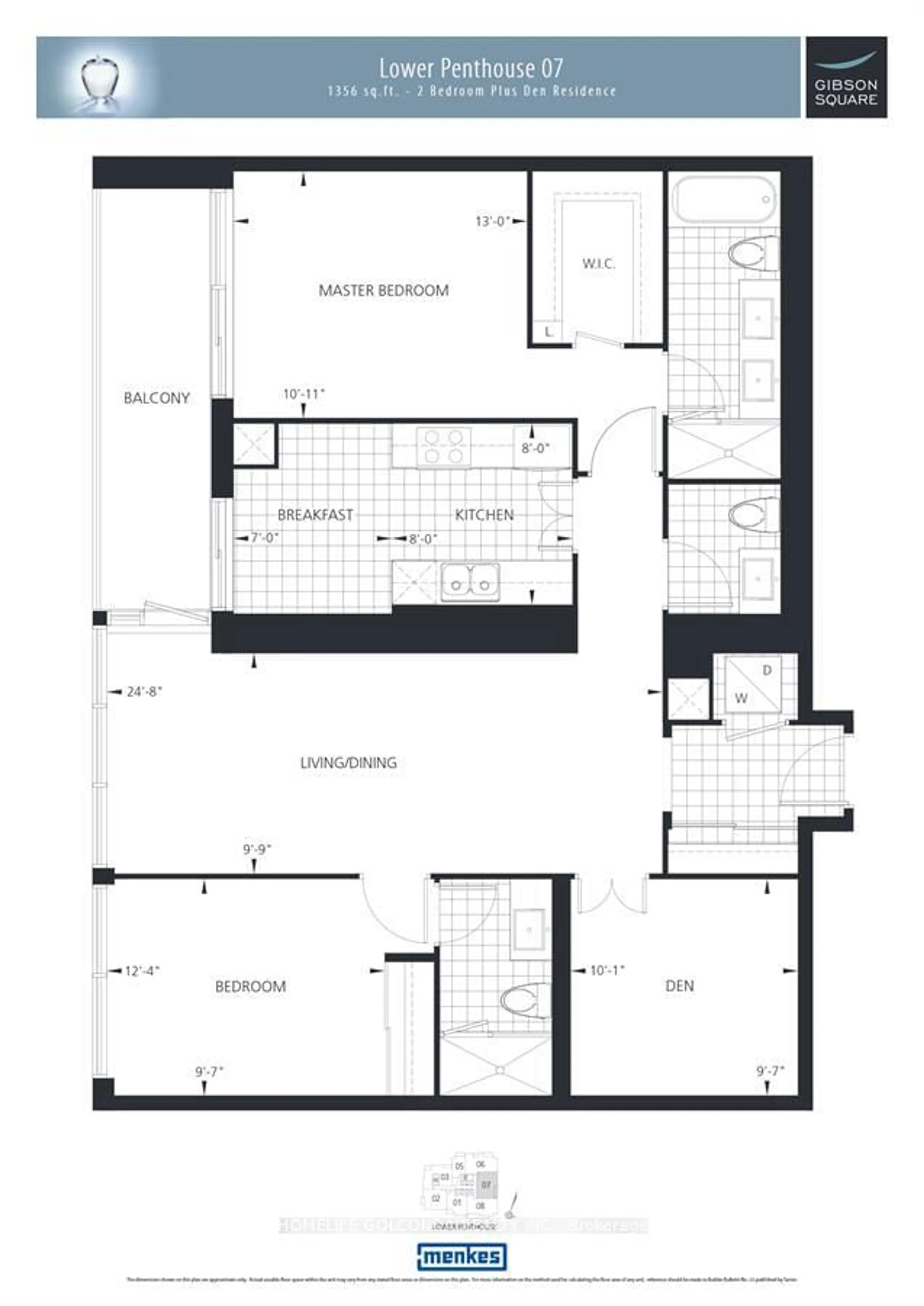 Floor plan for 5168 Yonge St #LPH107, Toronto Ontario M2N 5P6