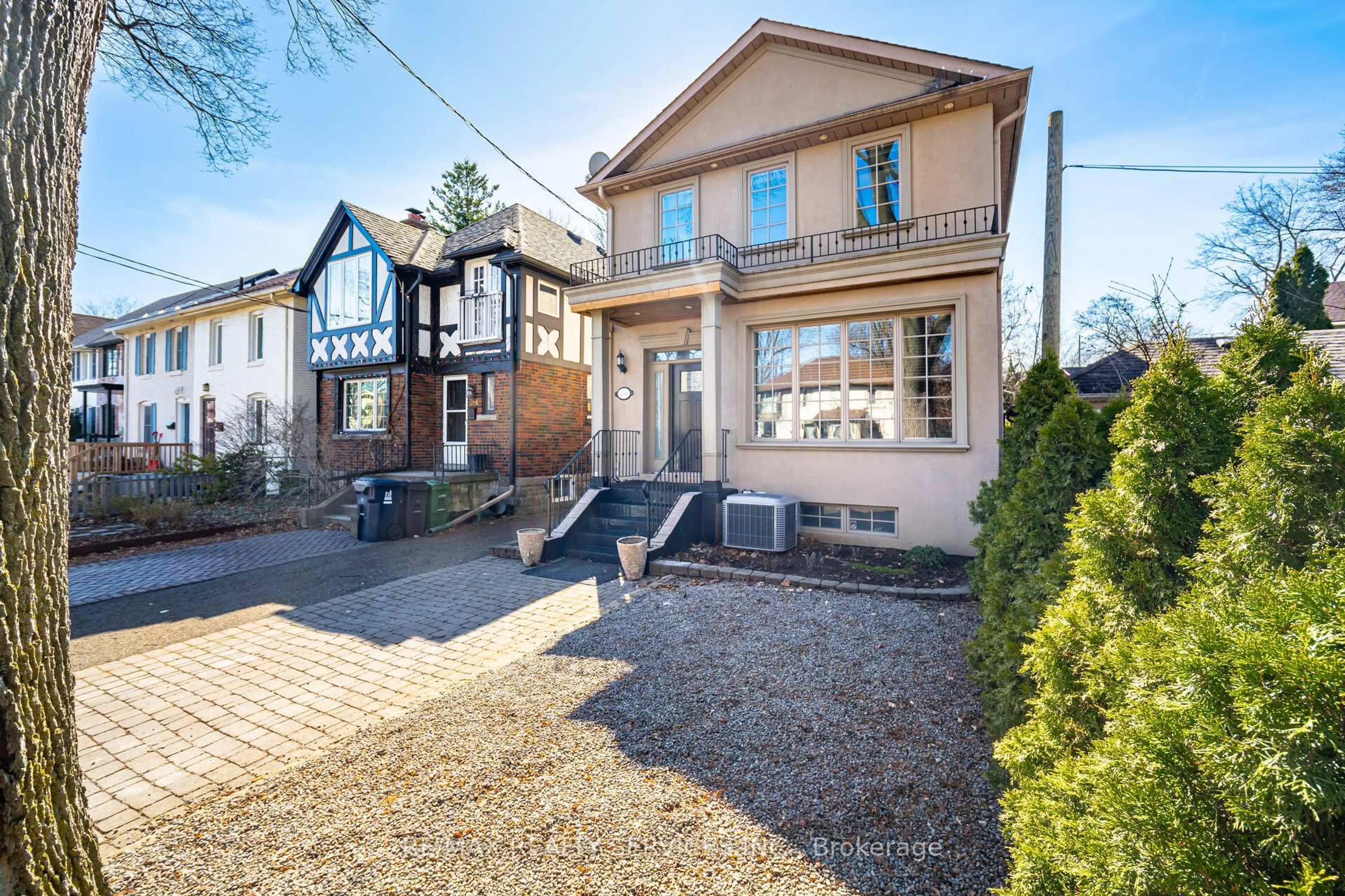 Home with brick exterior material, street for 266 Airdrie Rd, Toronto Ontario M4G 1N1
