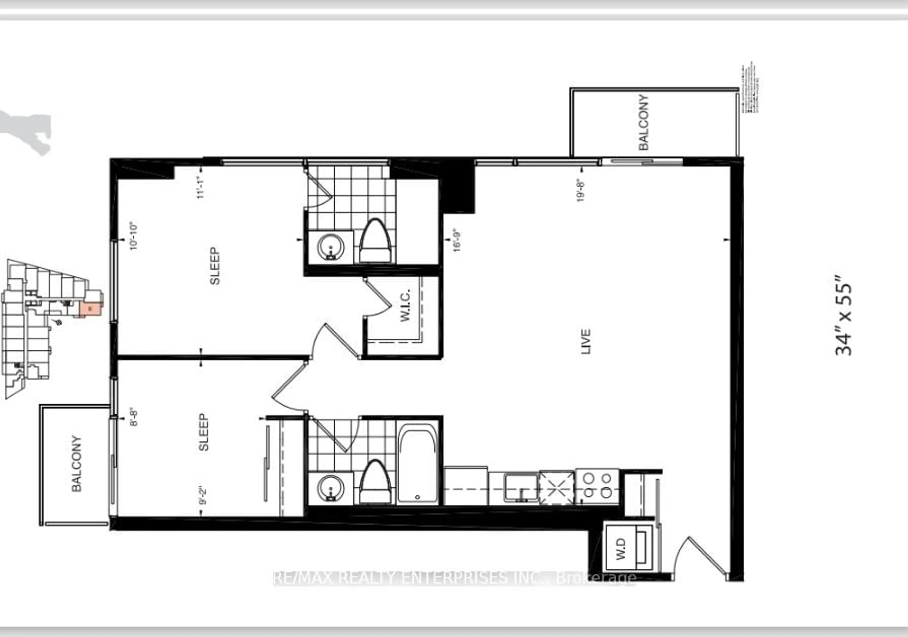 Floor plan for 38 Joe Shuster Way #1707, Toronto Ontario M6K 0A5