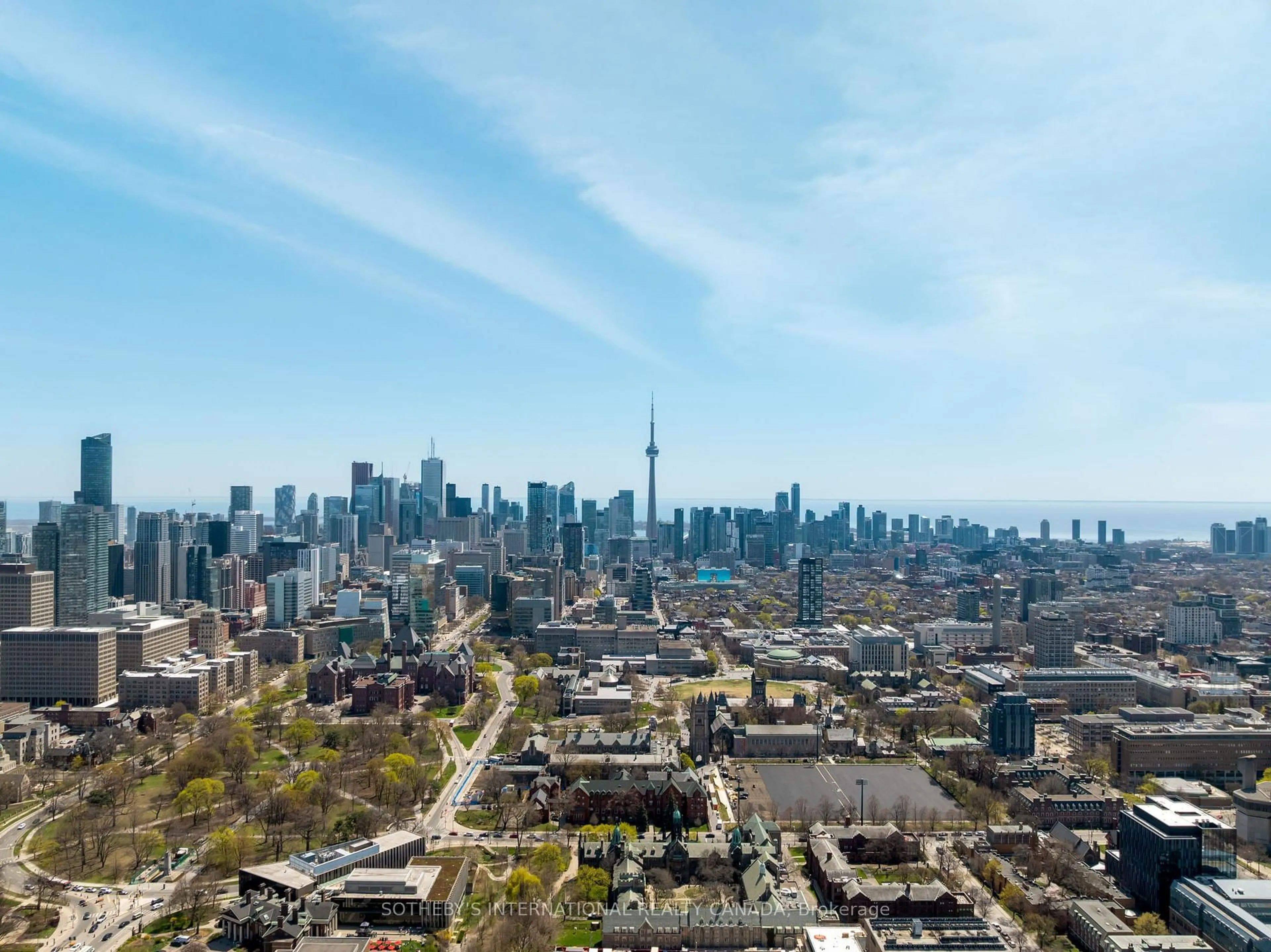 A pic from outside/outdoor area/front of a property/back of a property/a pic from drone, city buildings view from balcony for 1 Bedford Rd #3201, Toronto Ontario M5R 2B5