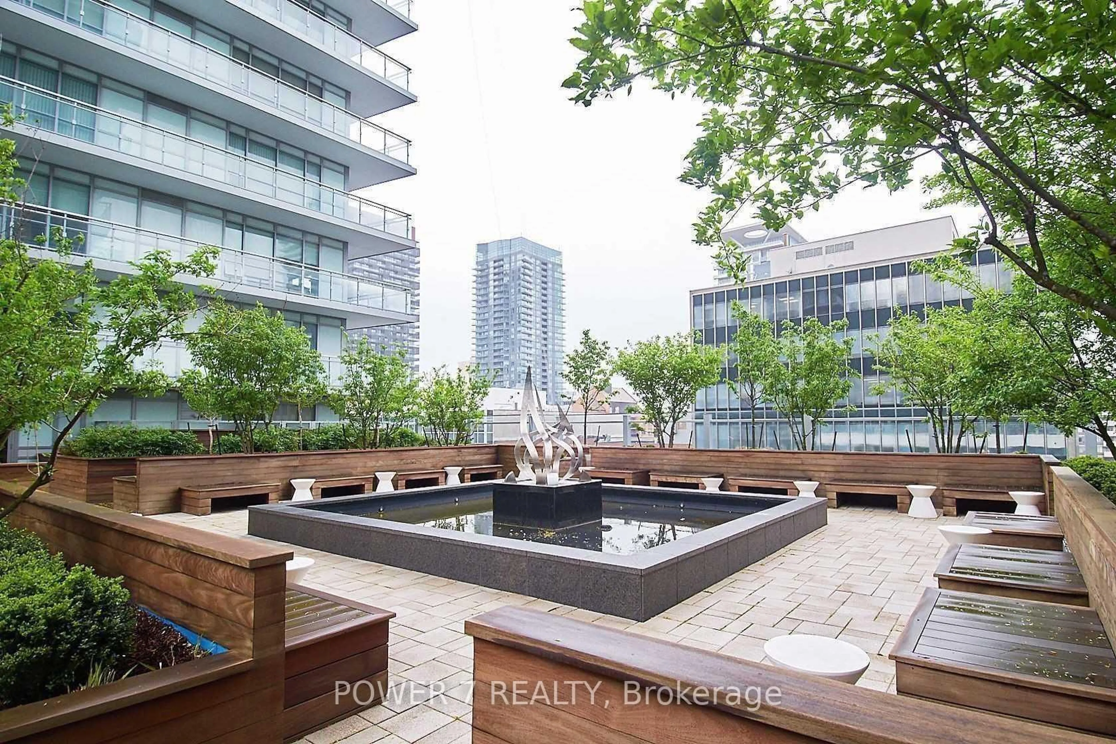 Patio, city buildings view from balcony for 98 Lillian St #1620, Toronto Ontario M4S 0A5