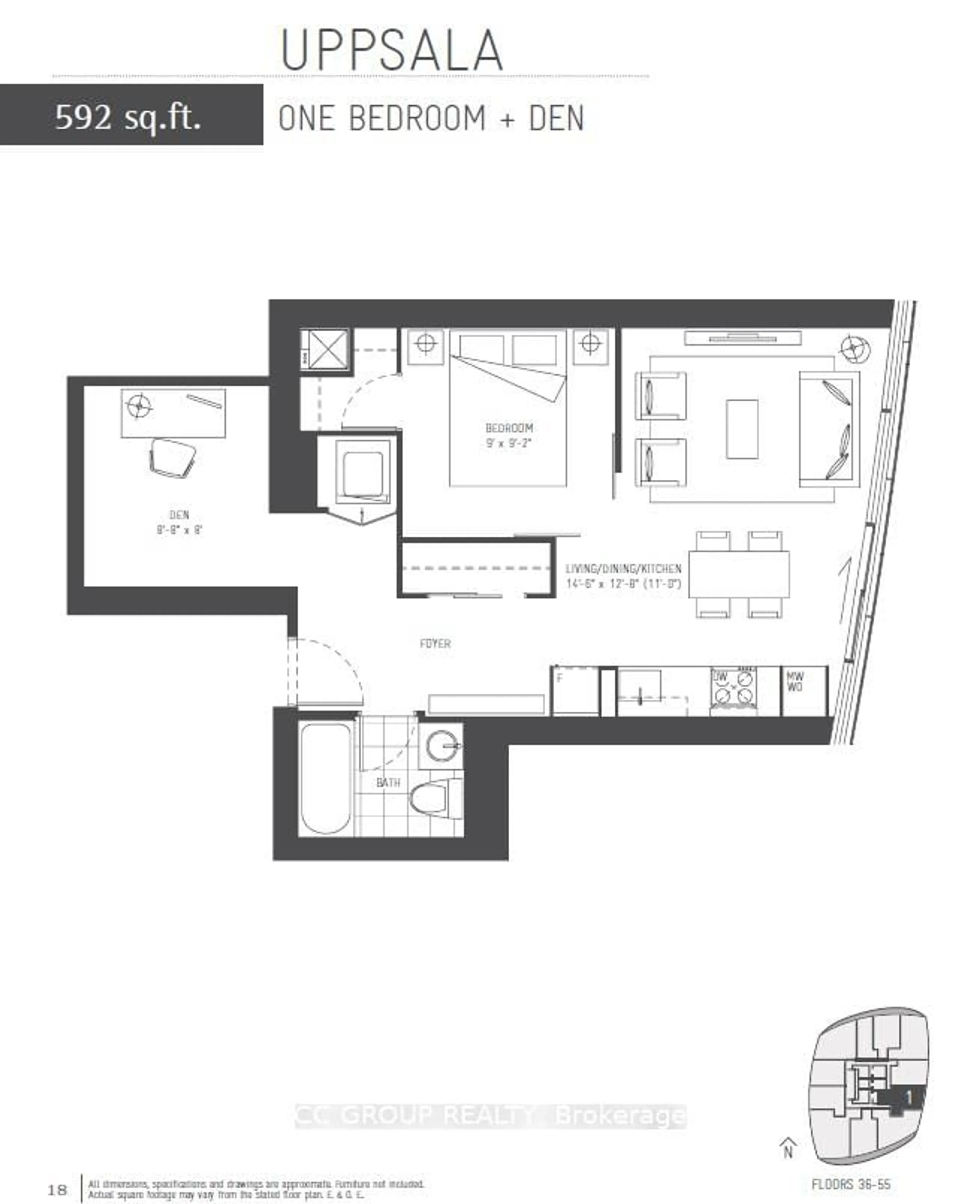 Floor plan for 12 York St #4301, Toronto Ontario M5J 0A9