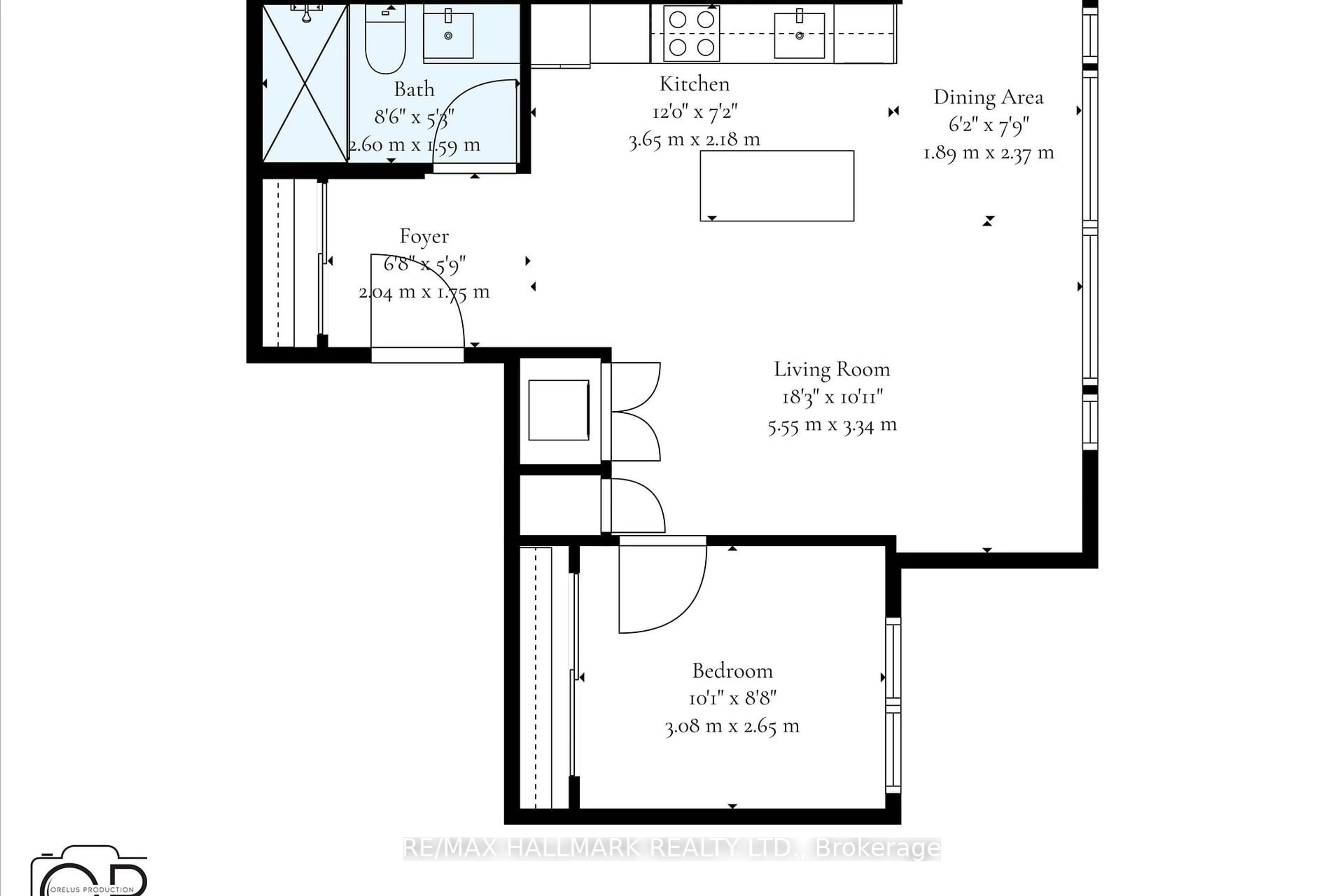 Floor plan for 170 Chiltern Hill Rd #208, Toronto Ontario M6C 0A9