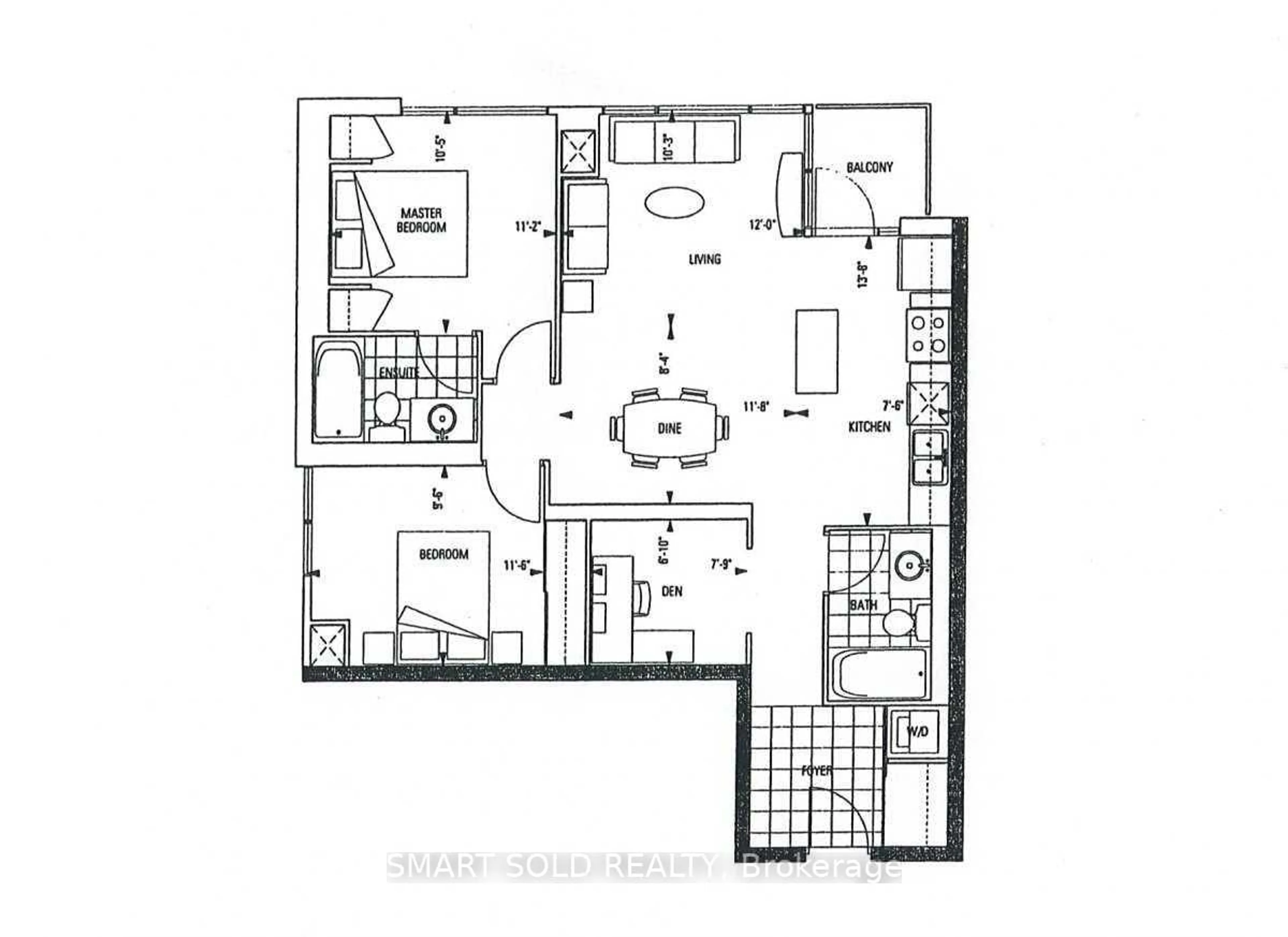 Floor plan for 81 Navy Wharf Crt #2710, Toronto Ontario M5V 3S2