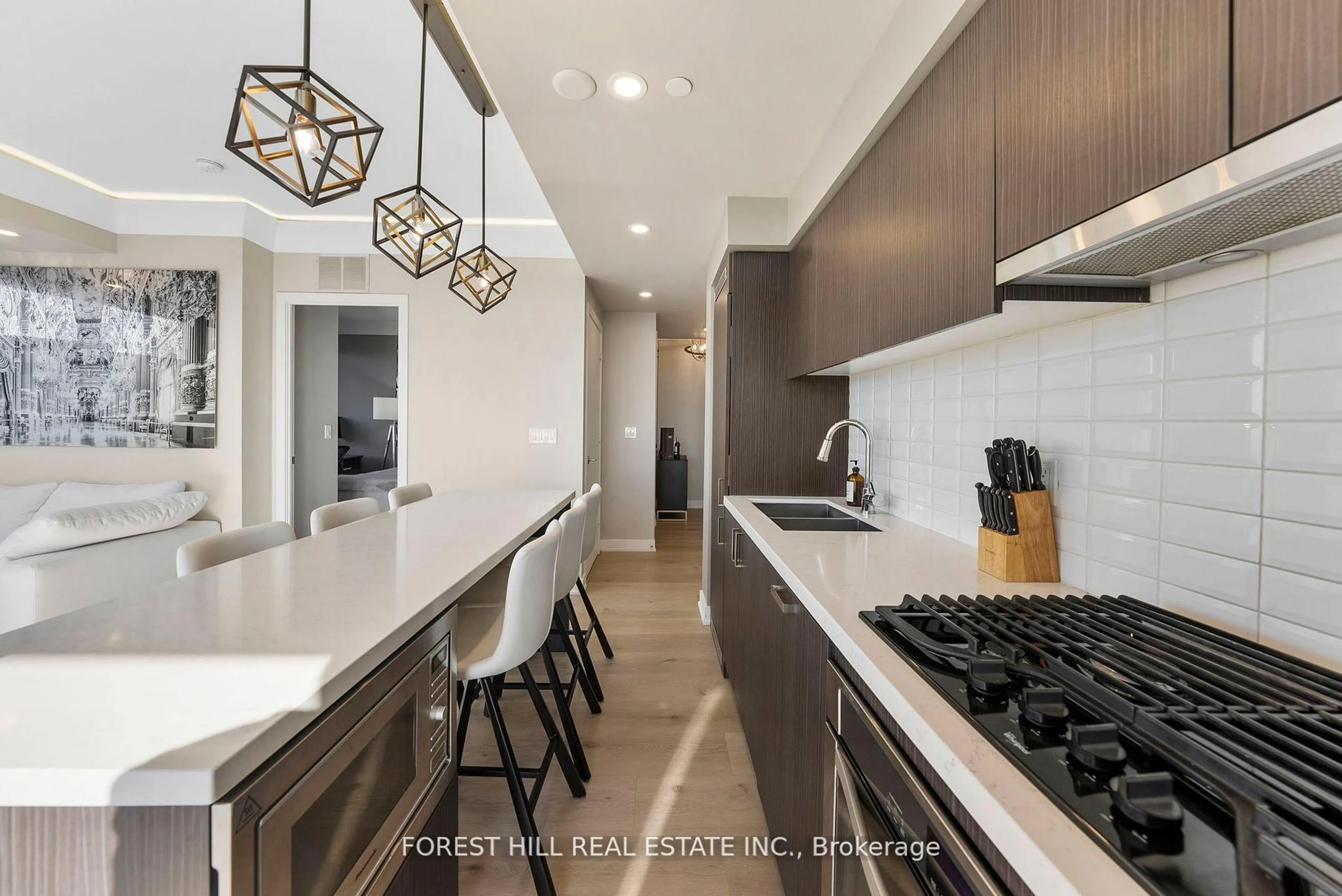 Contemporary kitchen, ceramic/tile floor for 501 St Clair Ave #1907, Toronto Ontario M5P 0A2