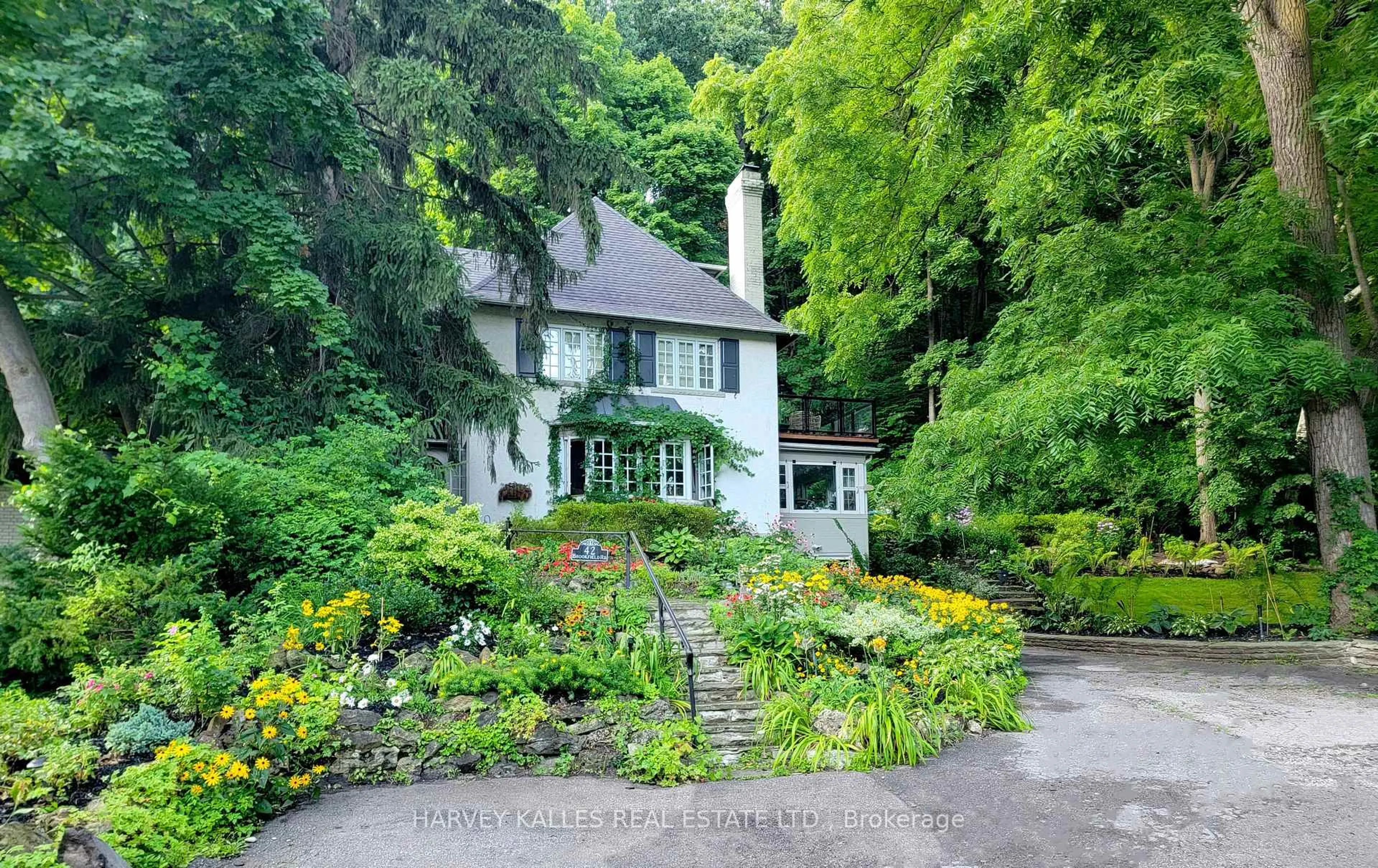 A pic from outside/outdoor area/front of a property/back of a property/a pic from drone, street for 42 Brookfield Rd, Toronto Ontario M2P 1A9