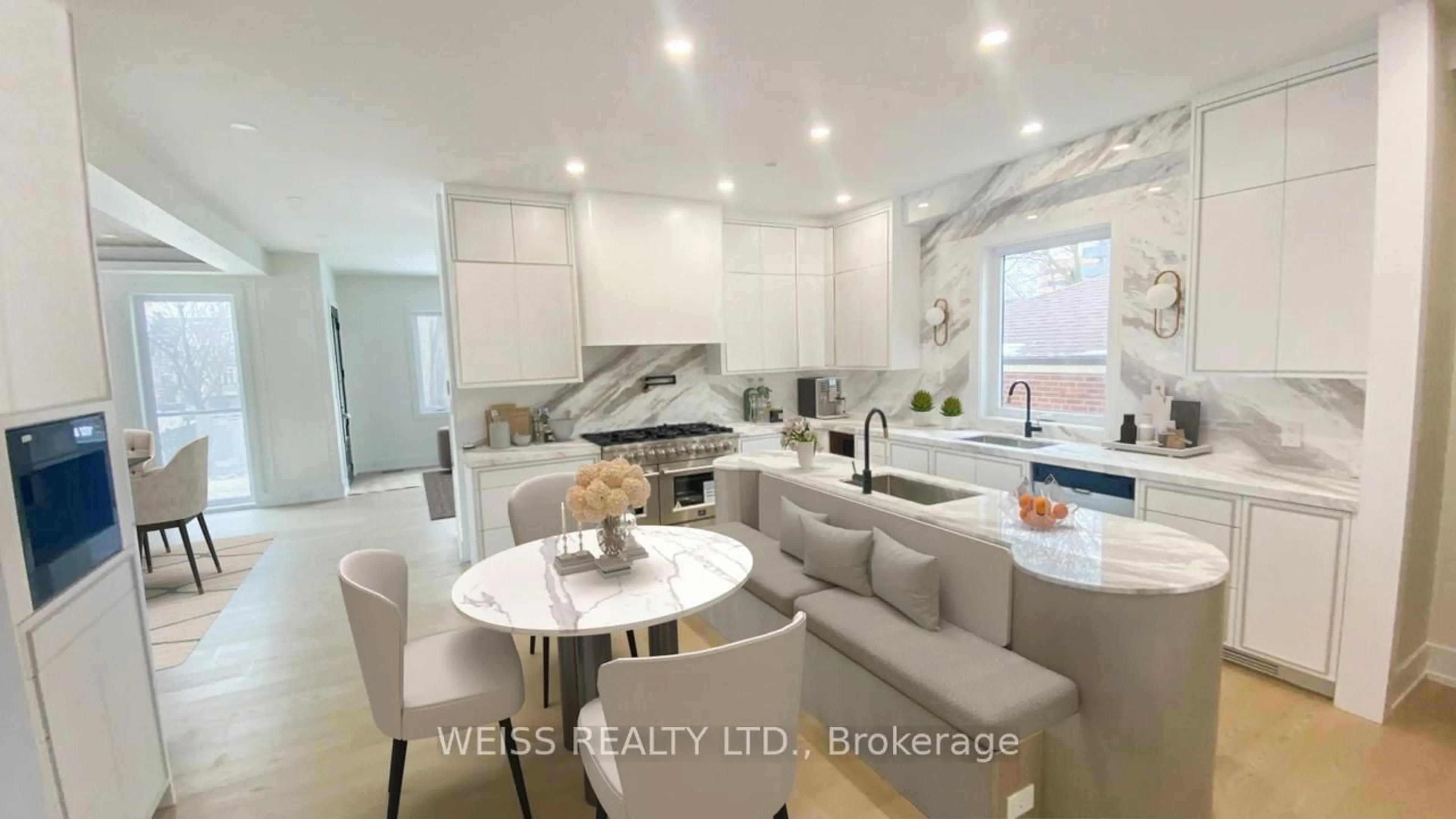 Open concept kitchen, ceramic/tile floor for 137 Bannockburn Ave, Toronto Ontario M5M 2N4