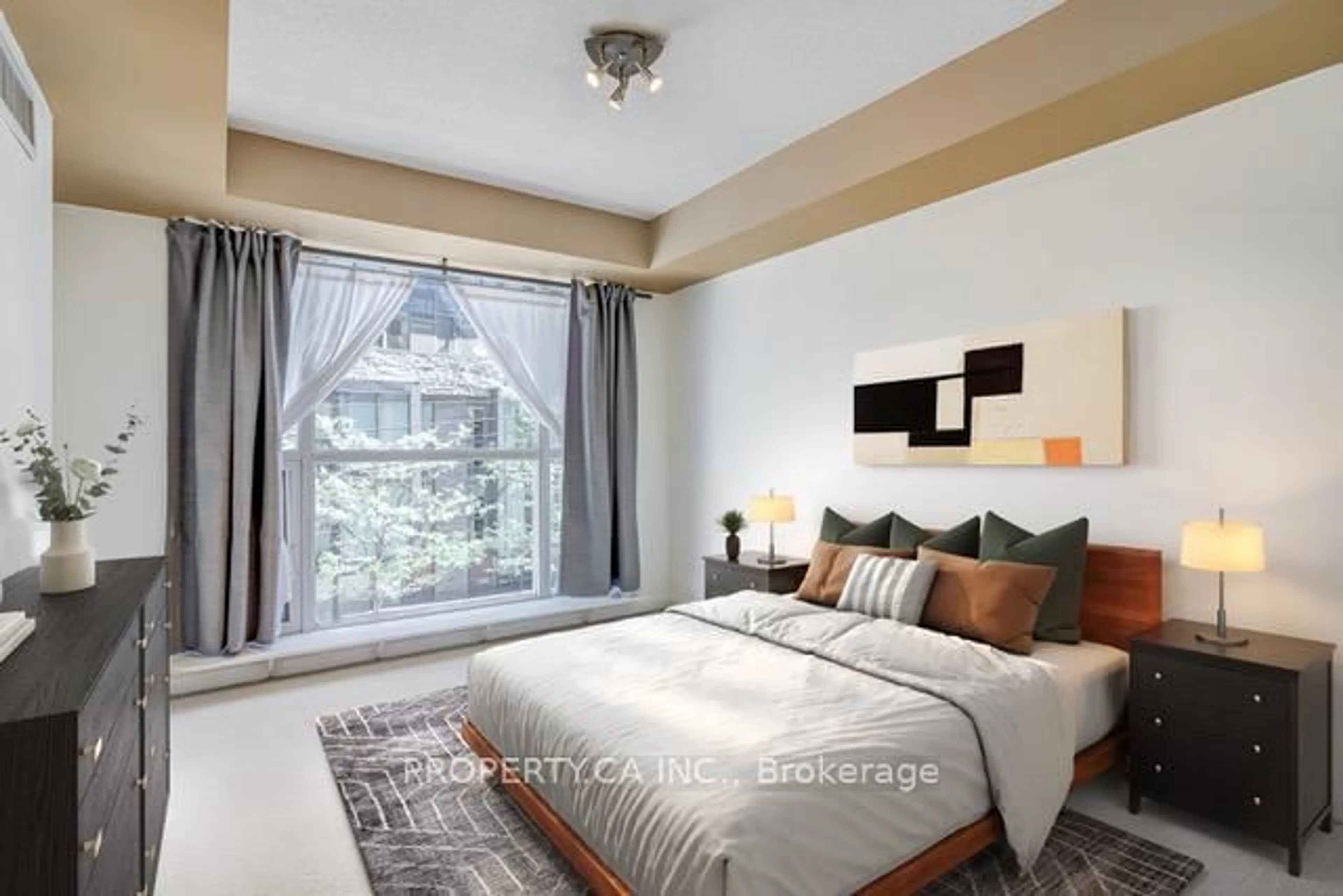 Bedroom with bed, carpet floor for 18 Beverley St #311, Toronto Ontario M5T 3L2