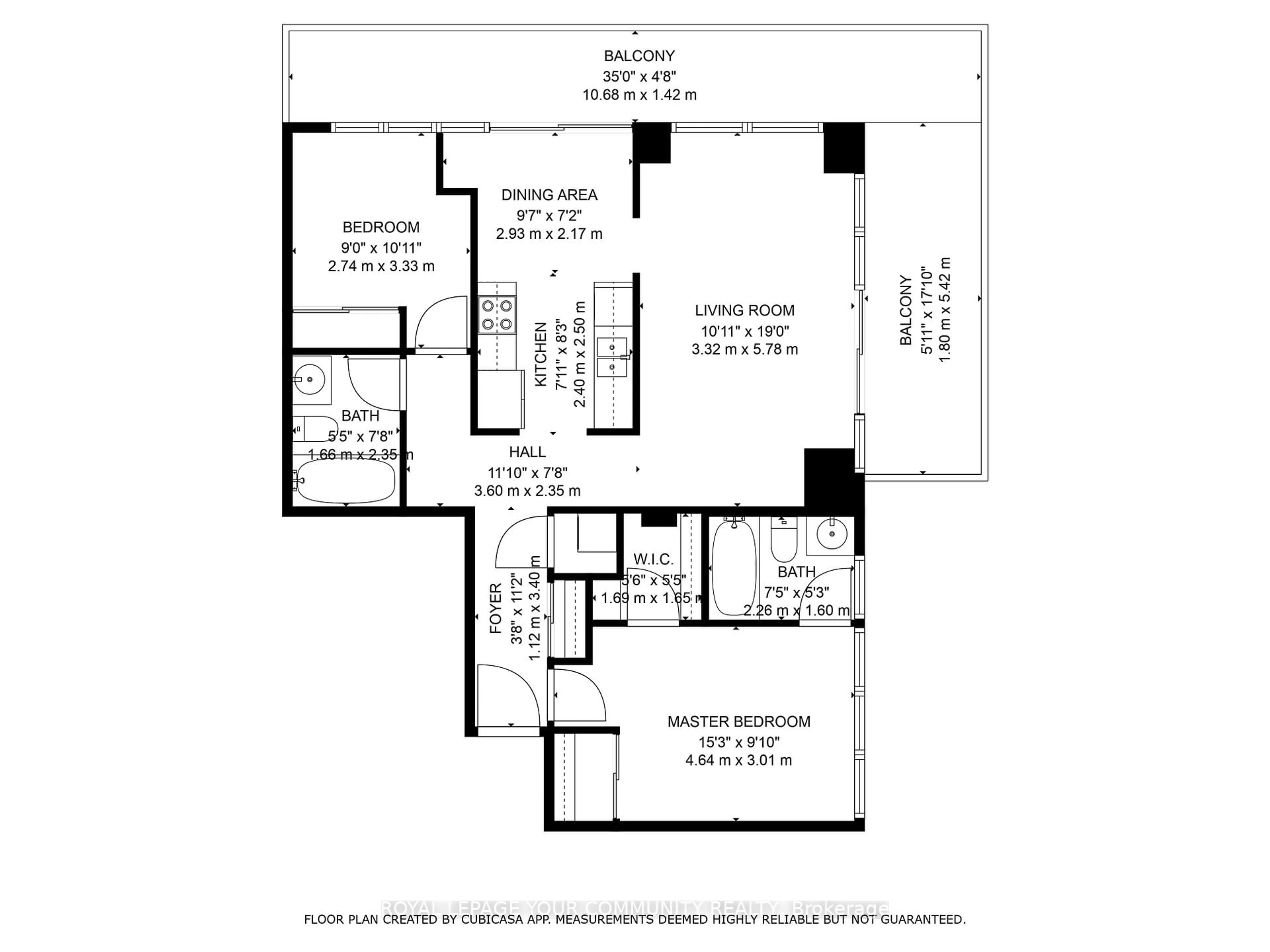 Floor plan for 825 Church St #611, Toronto Ontario M4W 3Z4