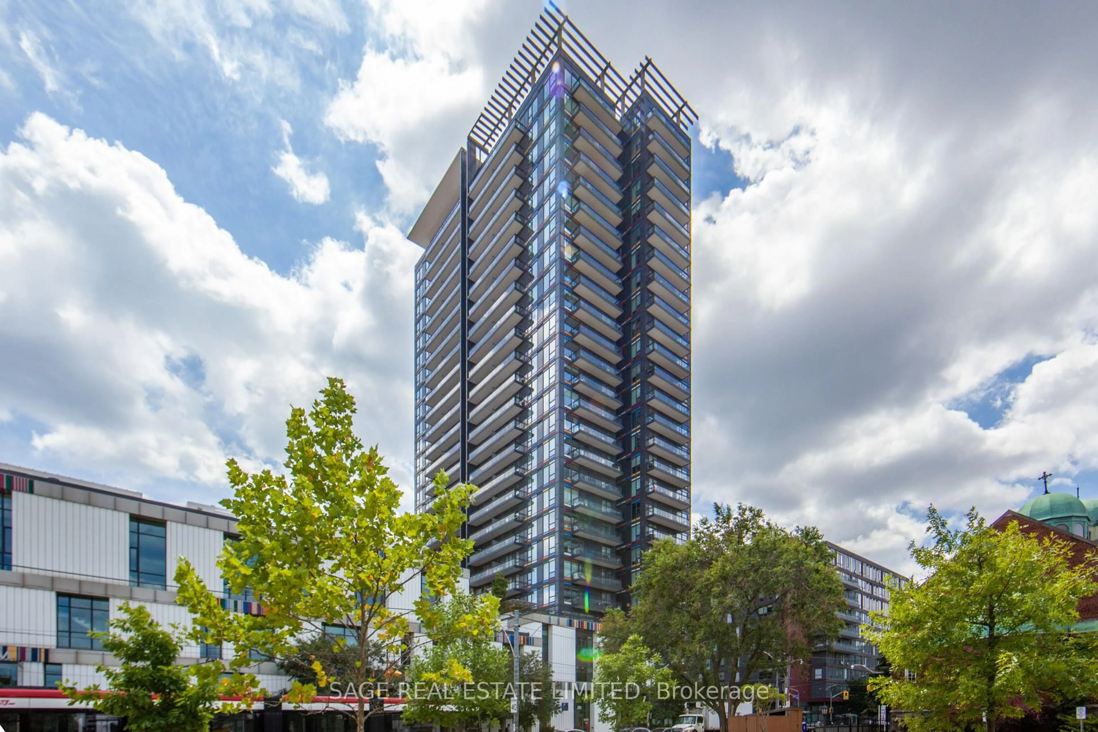 A pic from outside/outdoor area/front of a property/back of a property/a pic from drone, building for 225 Sackville St #1912, Toronto Ontario M5A 0B9