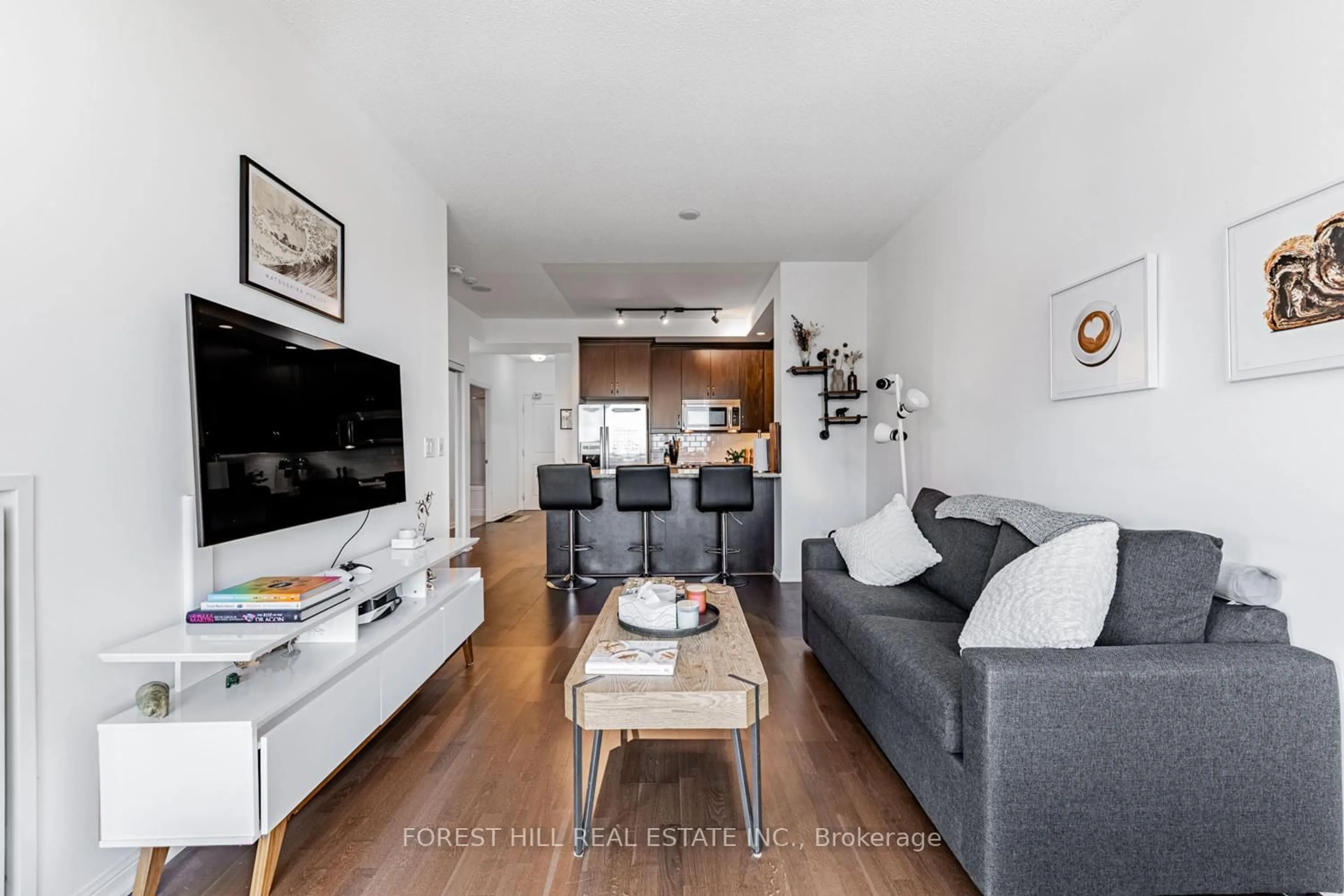 Living room with furniture, unknown for 21 Grand Magazine St #816, Toronto Ontario M5V 1B5