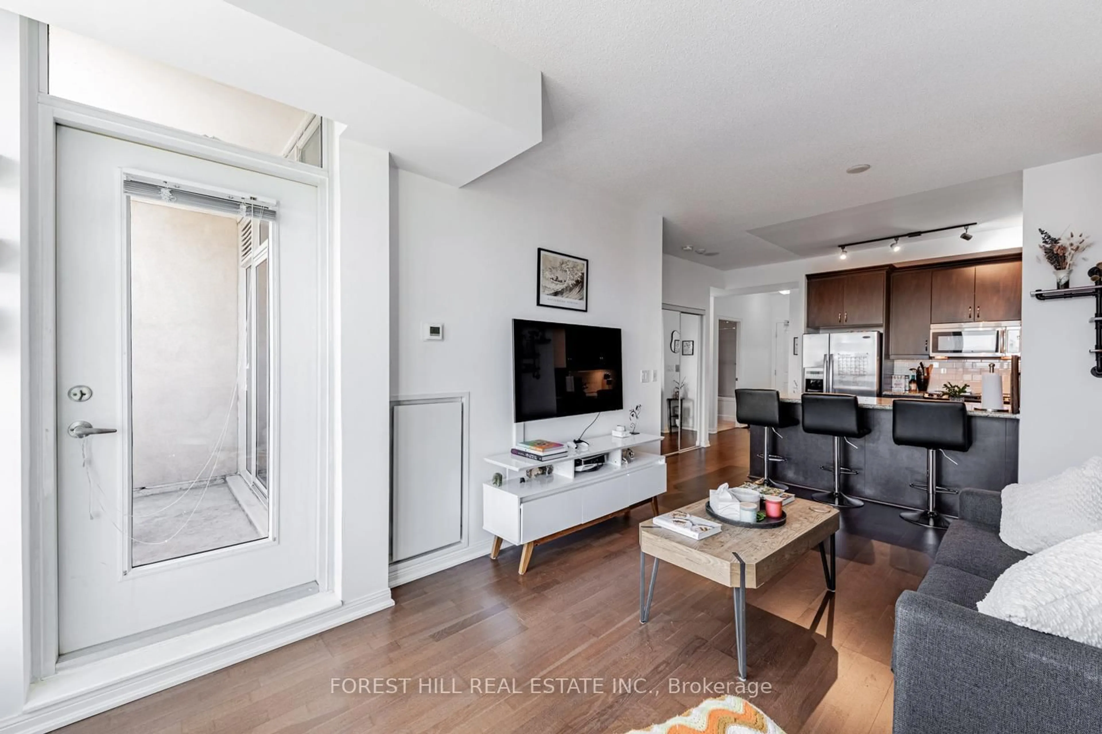 Living room with furniture, unknown for 21 Grand Magazine St #816, Toronto Ontario M5V 1B5
