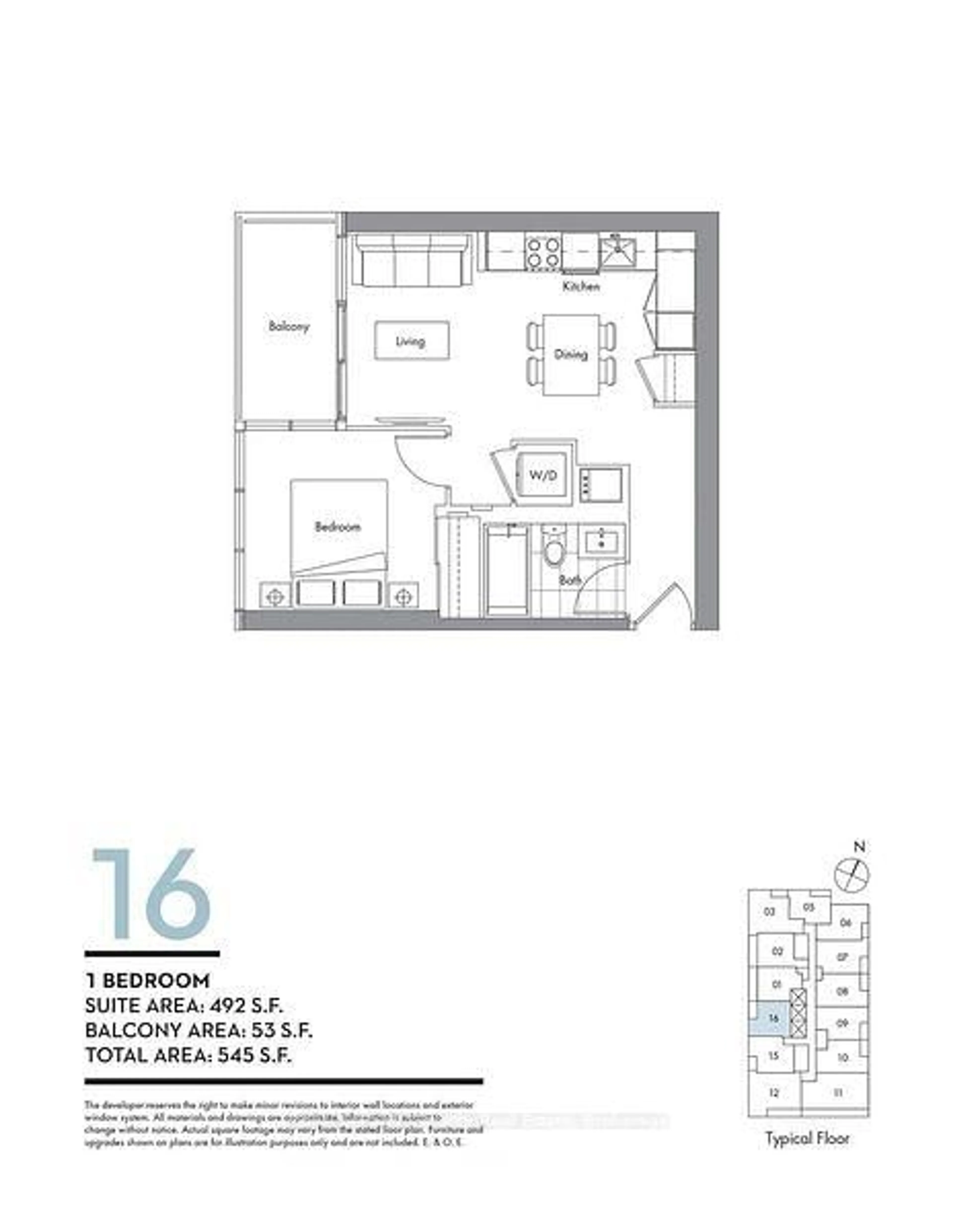 Floor plan for 19 Bathurst St ##1216, Toronto Ontario M5V 0N2