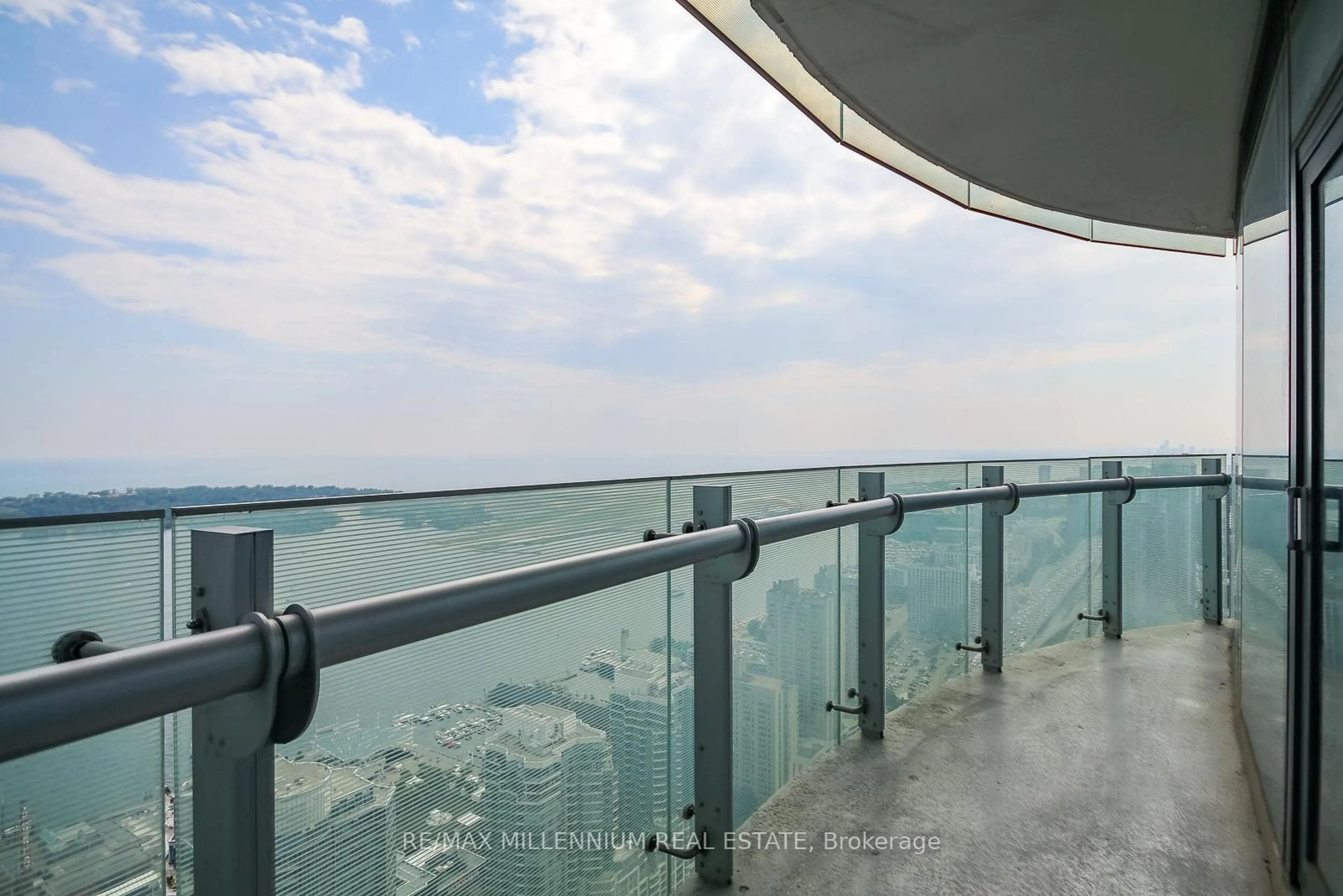 Balcony in the apartment, water/lake/river/ocean view for 12 York St #5104, Toronto Ontario M5J 0A9